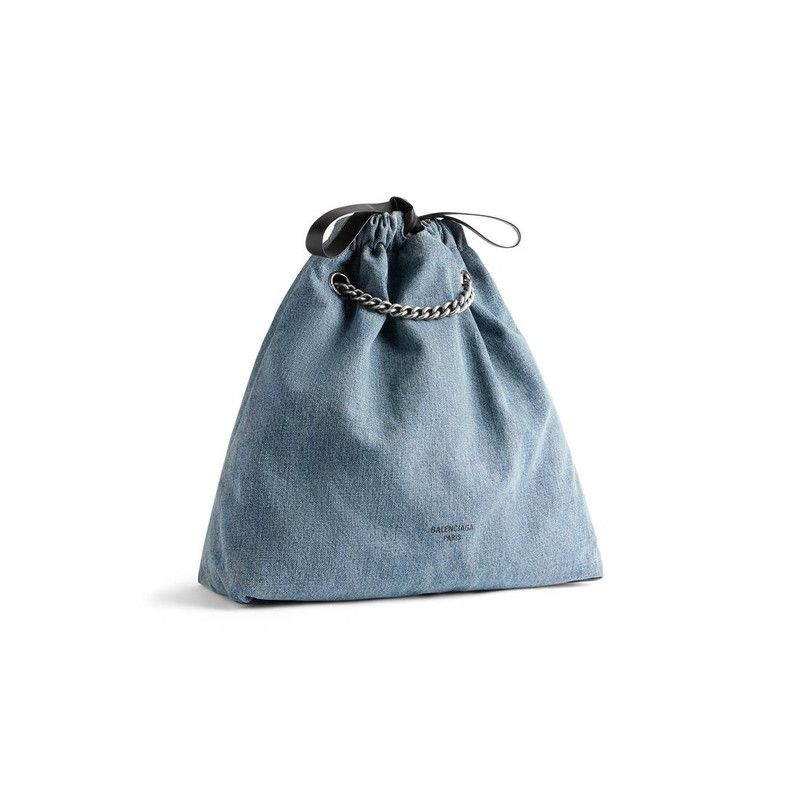 Balenciaga o1w1db10526 Size: OS / Crush Medium Tote Bag Denim in Blue Size ONE SIZE - 2 Thumbnail