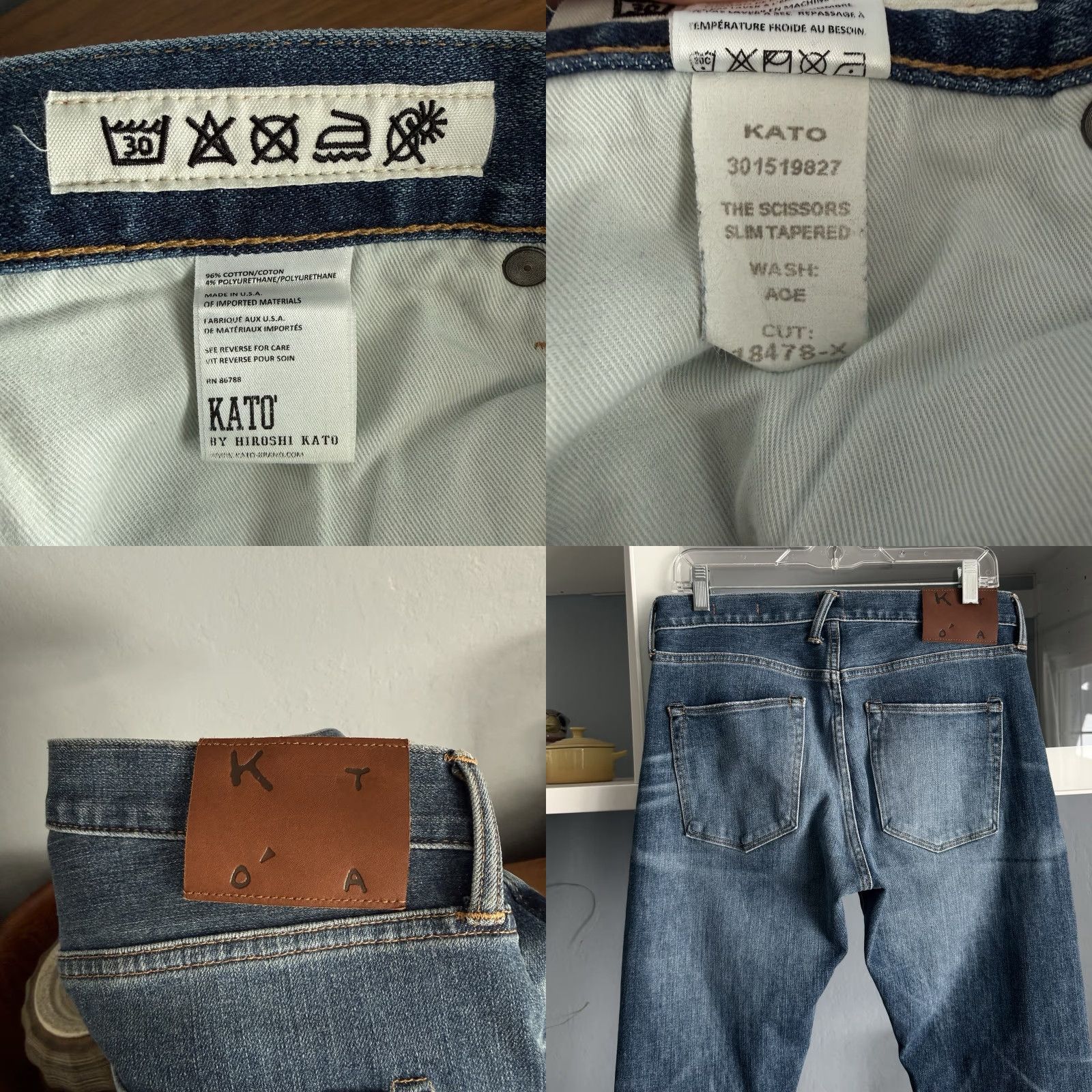 KATO HIROSHI KATO The Scissors Slim Tapered Stretch Selvedge Denim Jeans Sz 30 Slim Fit Mens 30 Blue Denim 4-way Stretch Zipper Fly Inseam 33 Vintage: No Size US 30 / EU 46 - 8 Thumbnail