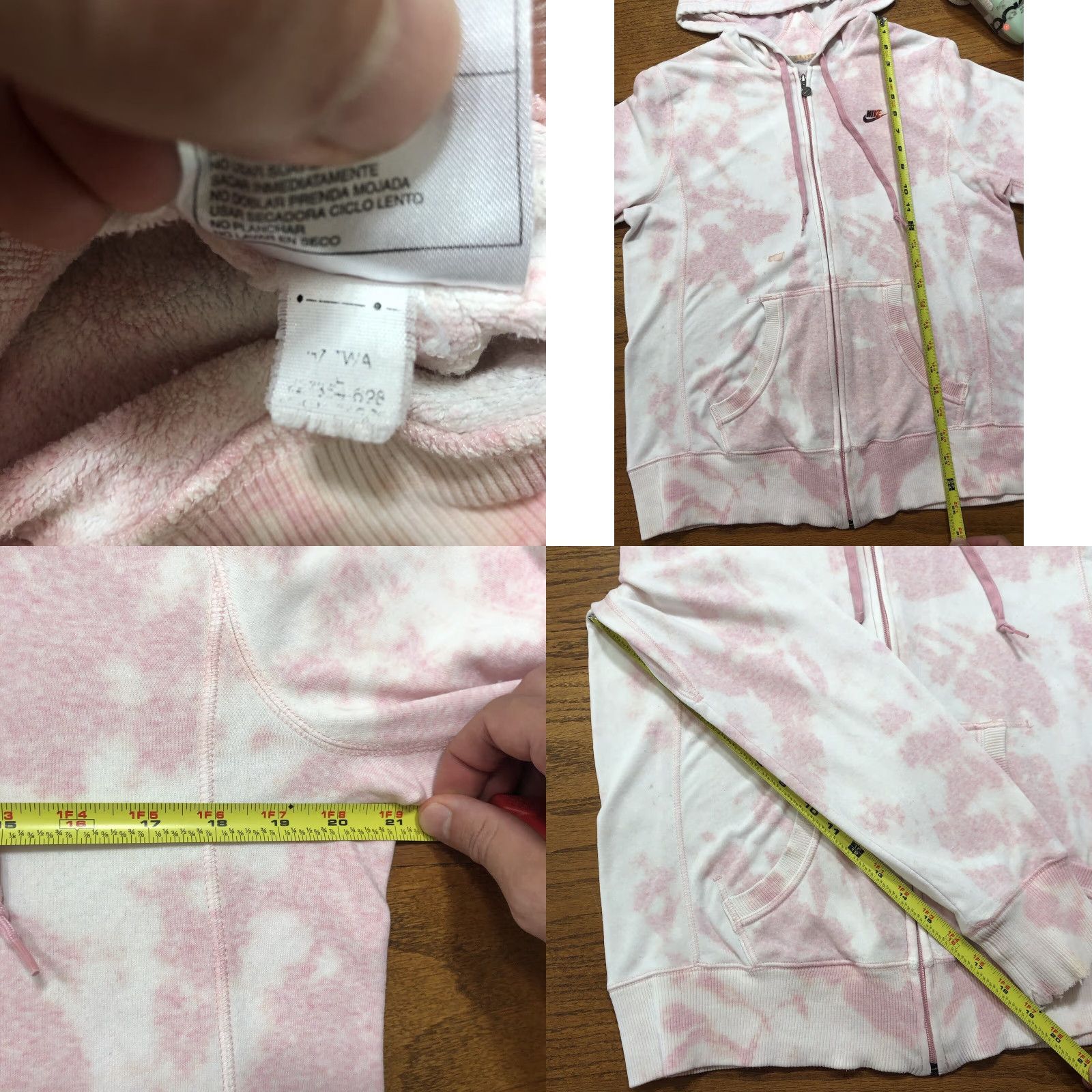 Nike VINTAGE Nike Hoodie Sweatshirt Womens Size L Pink Tie Dye Acid Wash Logo Sports Modern Fit Size L / US 10 / IT 46 - 9 Thumbnail