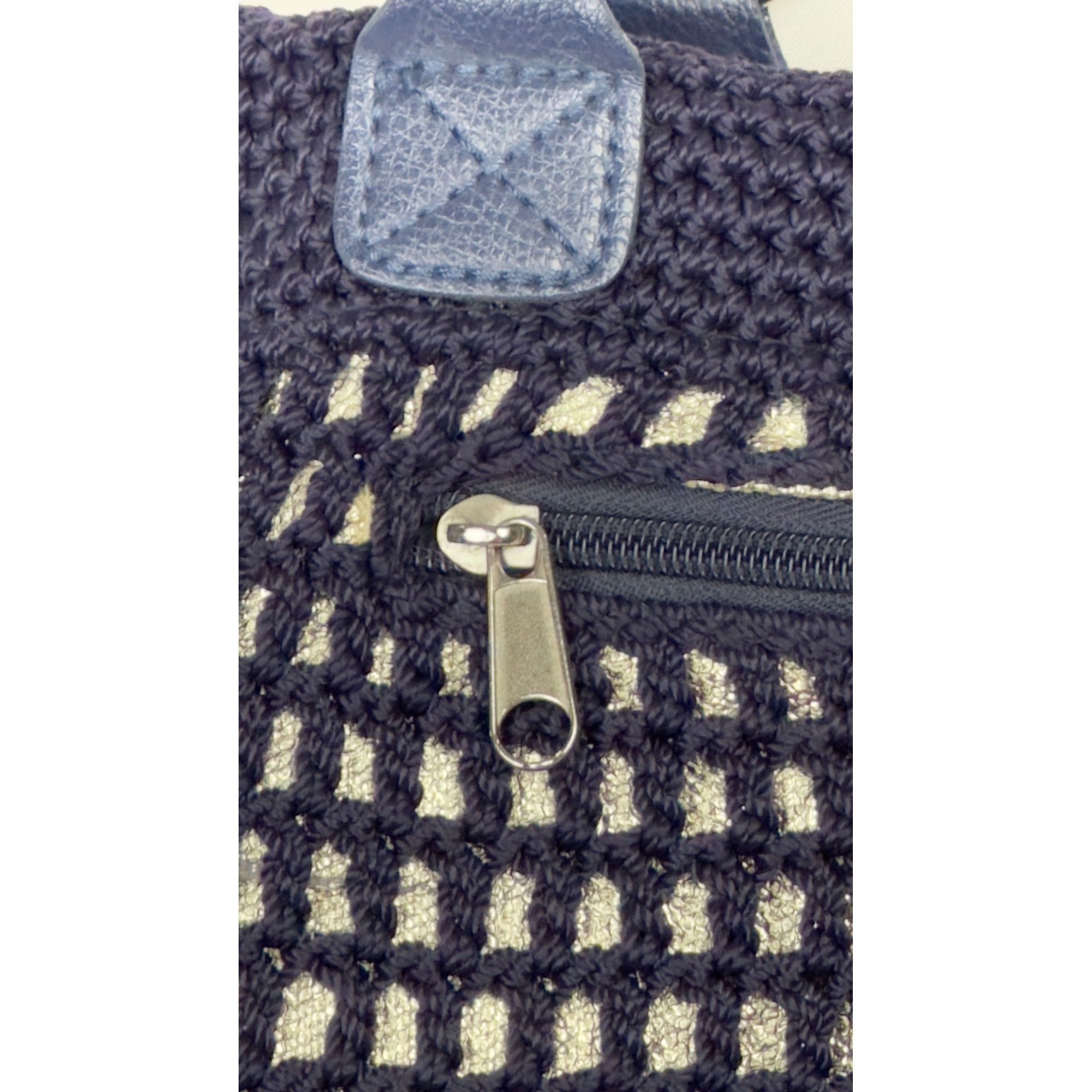 The Sak The Sak Navy Crochet Tote Bag With Zipper Pocket & Shoulder Size ONE SIZE - 16 Thumbnail