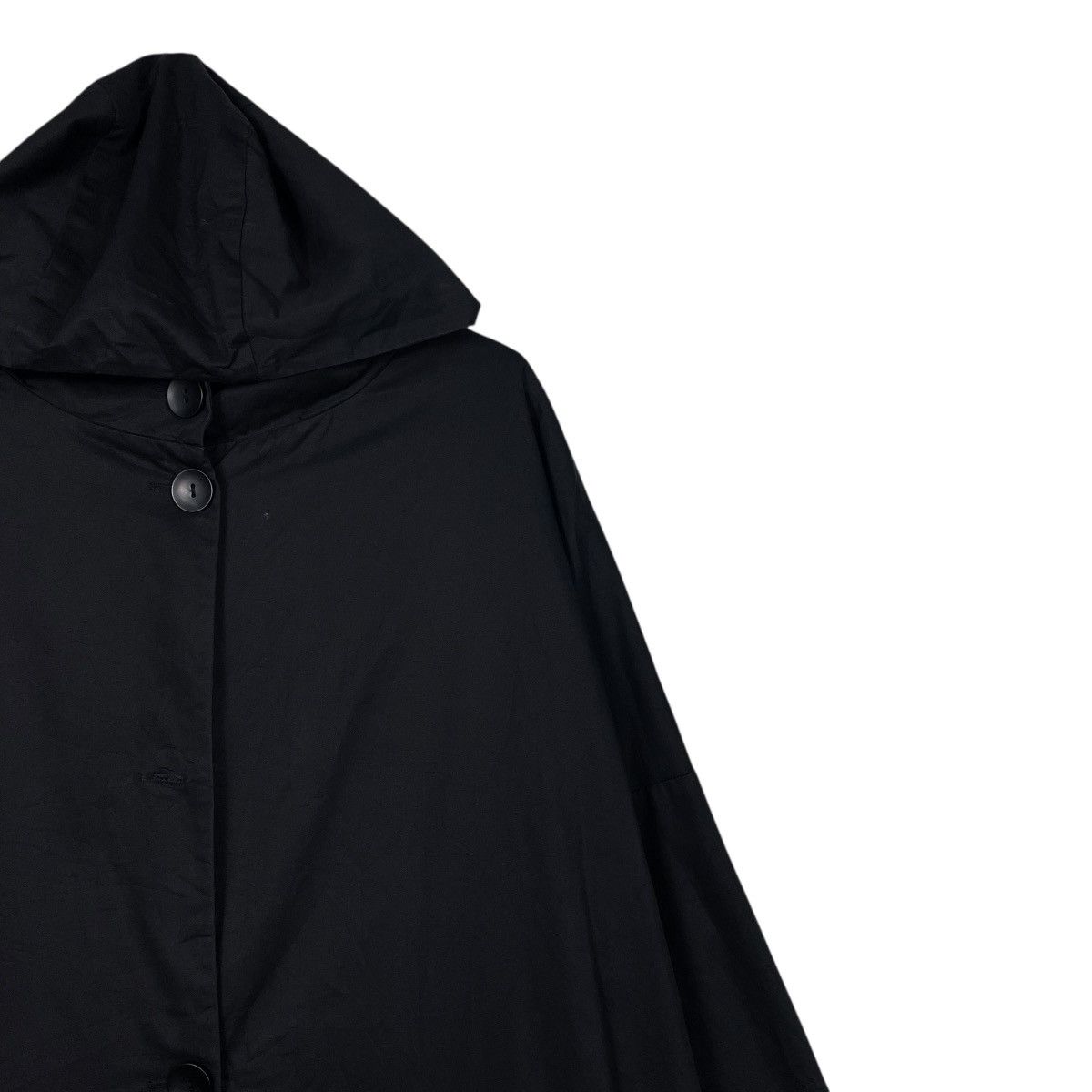 Antigua Antiqua Black Hooded Overcoat Size L / US 10 / IT 46 - 6 Thumbnail