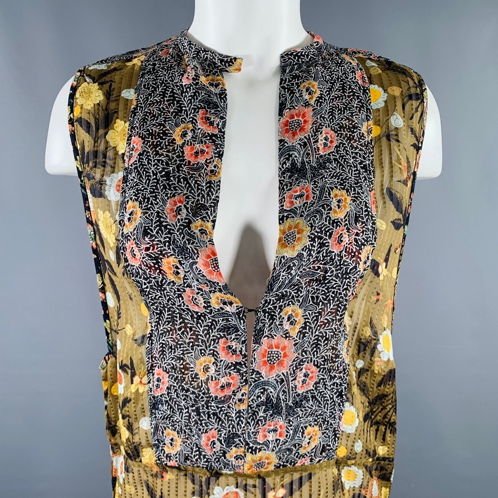 Isabel Marant ISABEL MARANT Multi Color Silk Floral Sleeveless Casual Top Size XS / US 0-2 / IT 36-38 - 2 Thumbnail