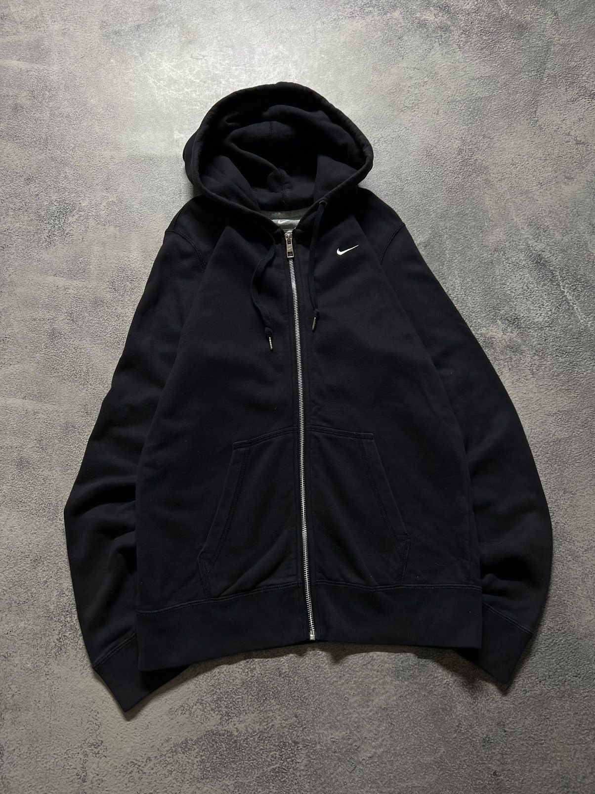 Nike × Vintage Vintage Y2k Nike 🖤 Faded Mini Swoosh Zip Hoodie 00’s Size L / US 10 / IT 46 - 5 Thumbnail