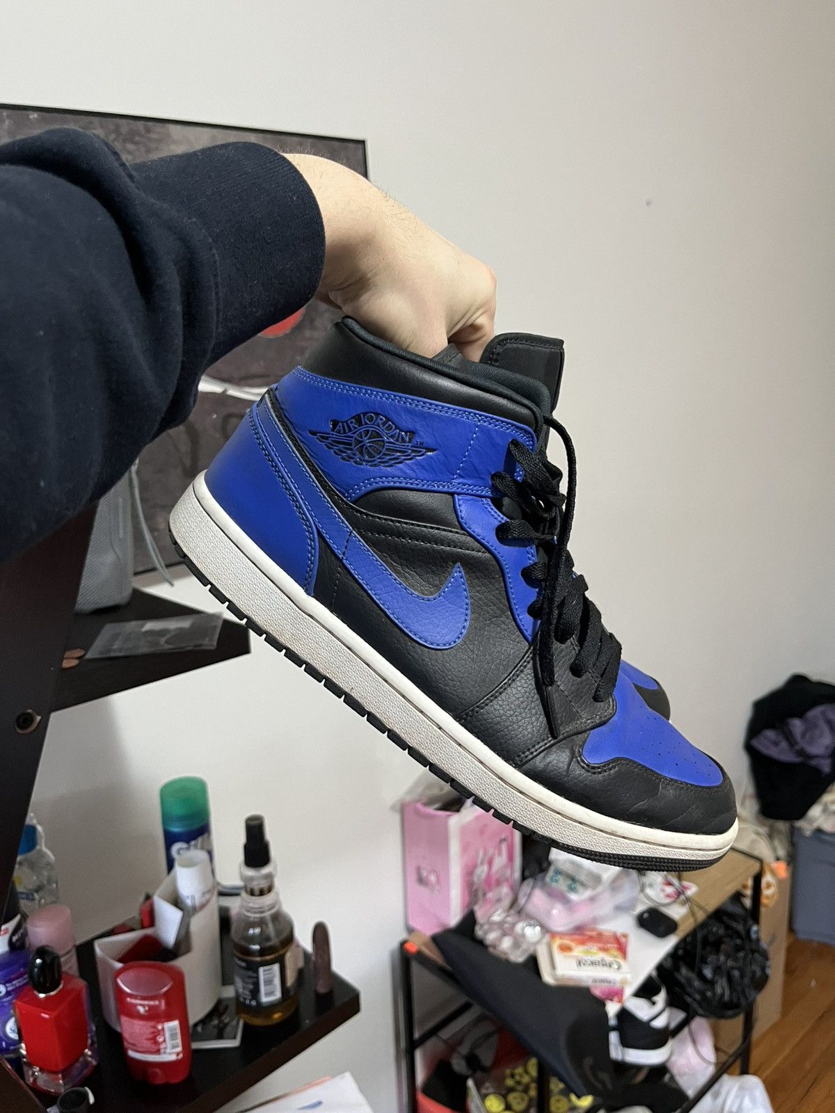 Jordan Brand × Nike Nike Air Jordan 1 Retro Hyper Royal 2020 Mid black and navy Size US 10.5 / EU 43-44 - 1 Thumbnail