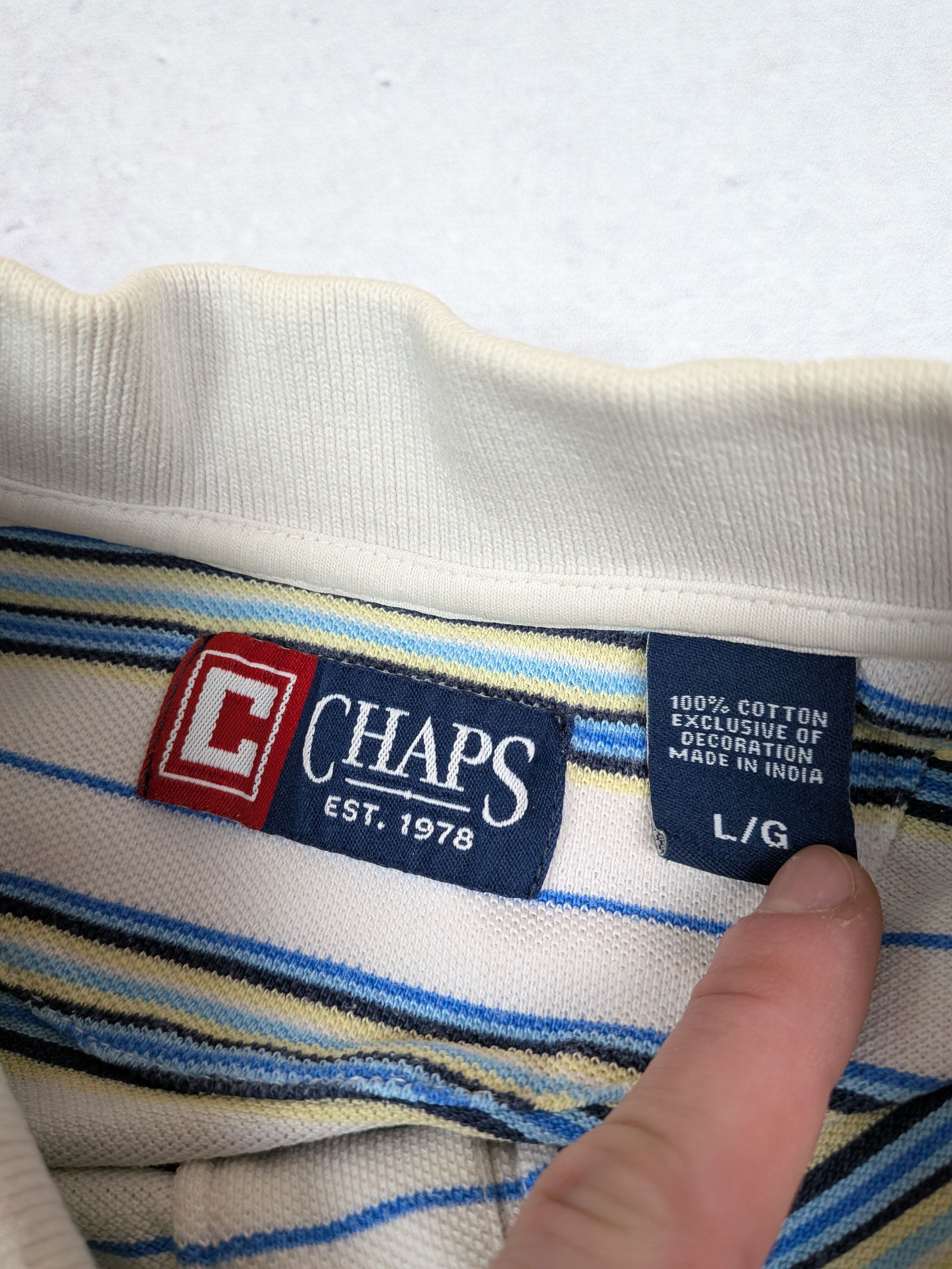 Chaps Ralph Lauren Chaps Vintage Striped Polo Shirt Size L Size US L / EU 52-54 / 3 - 8 Thumbnail