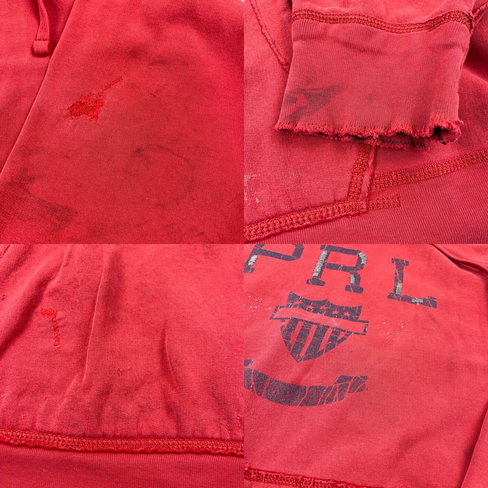 Ralph Lauren VINTAGE Ralph Lauren Hoodie Men 2XL Red Scruffie Grunge Logo Embroidered Pullover Sweatshirt Size US XXL / EU 58 / 5 - 8 Thumbnail