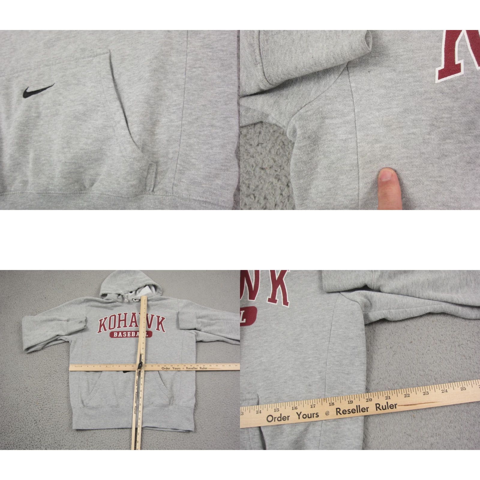 Nike Nike Hoodie Mens S Gray Kohawks Vintage Center Swoosh Baseball Pullover Hooded Pockets Regular Size Small Vintage Shirt? Size US S / EU 44-46 / 1 - 8 Thumbnail