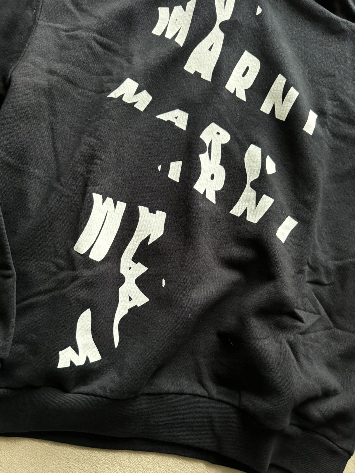 Marni NEW | BLACK OVERSIZE LOGO HOODIE SIZE 50 Size US M / EU 48-50 / 2 - 2 Thumbnail