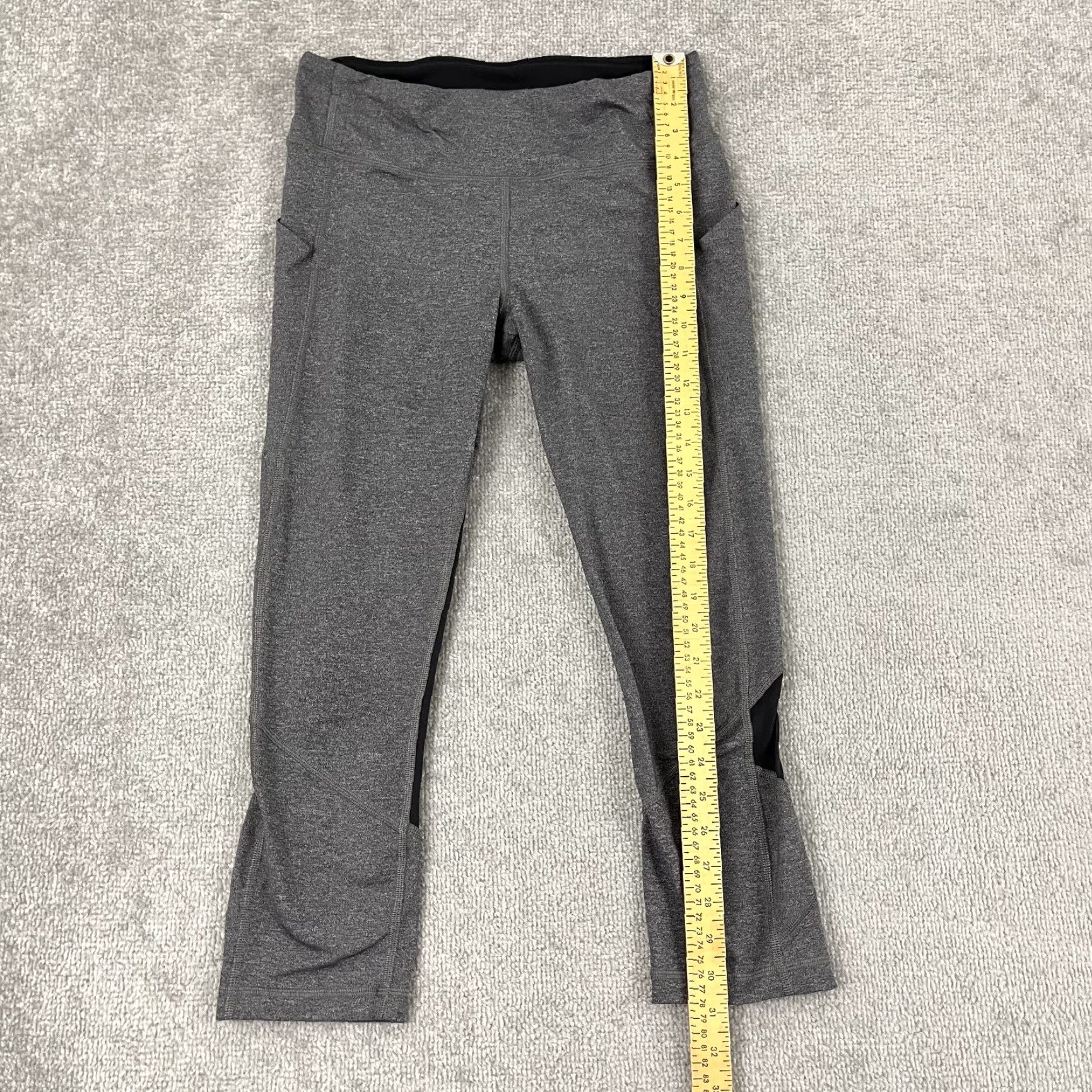 Lululemon Lululemon Pace Rival Crop Leggings Women Size 8 / 22" Heather Gray Black Running Size 30" / US 8 / IT 44 - 6 Thumbnail