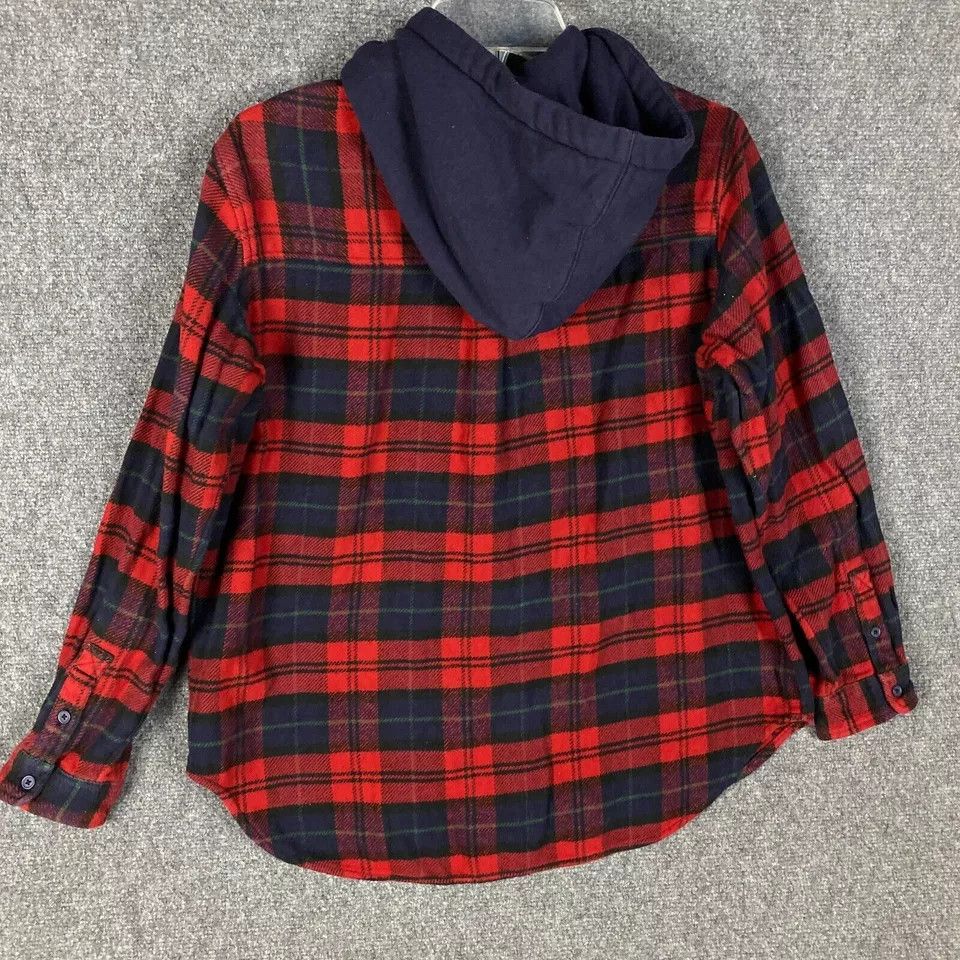 American Eagle Outfitters American Eagle Flannel Women's 100% Cotton Hooded Plaid S Size S / US 4 / IT 40 - 7 Thumbnail