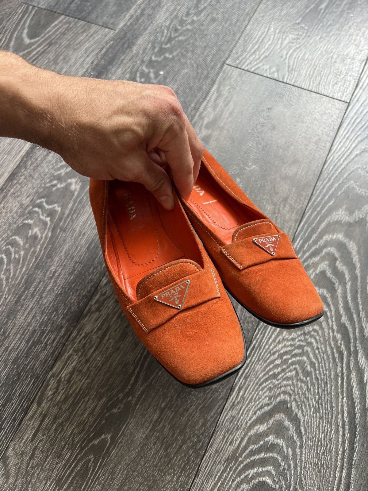 Prada Prada suede penny loafers Size US 6 / IT 36 - 4 Thumbnail