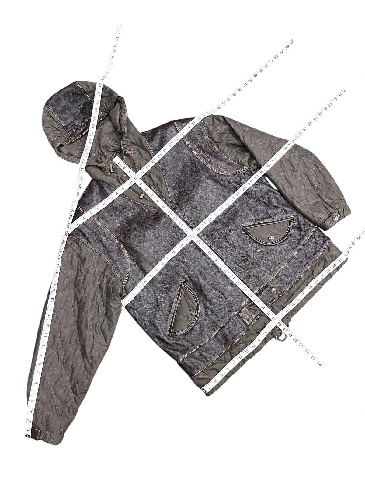 Vintage VIANUOVA Insane Rare Hybrid Leather Kangaroo Pocket Jacket Size US M / EU 48-50 / 2 - 21 Thumbnail