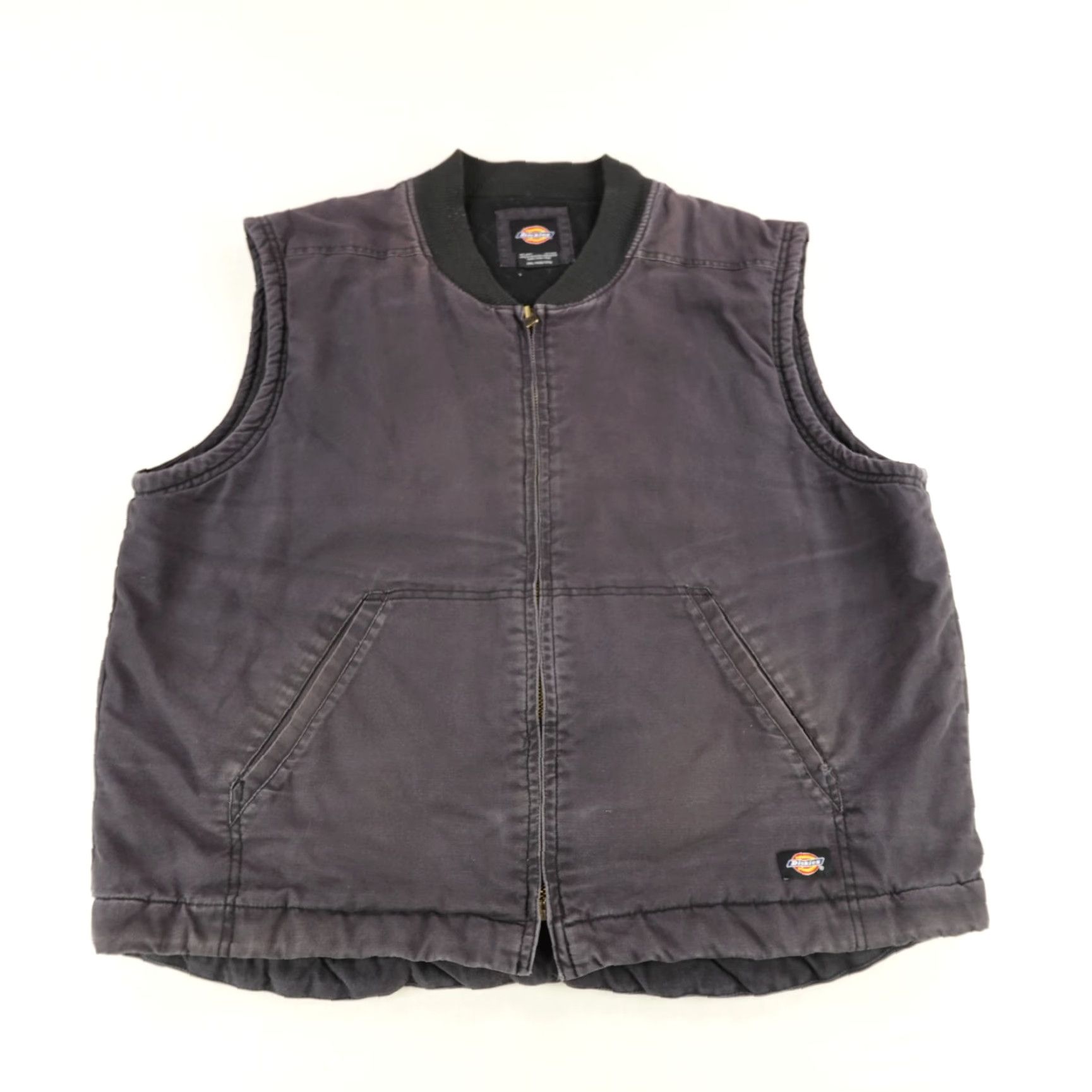 Dickies Dickies Vest Mens 2XL Black Canvas Quilt Lined Full Zip Workwear Utility Vest Size US XXL / EU 58 / 5 - 2 Thumbnail
