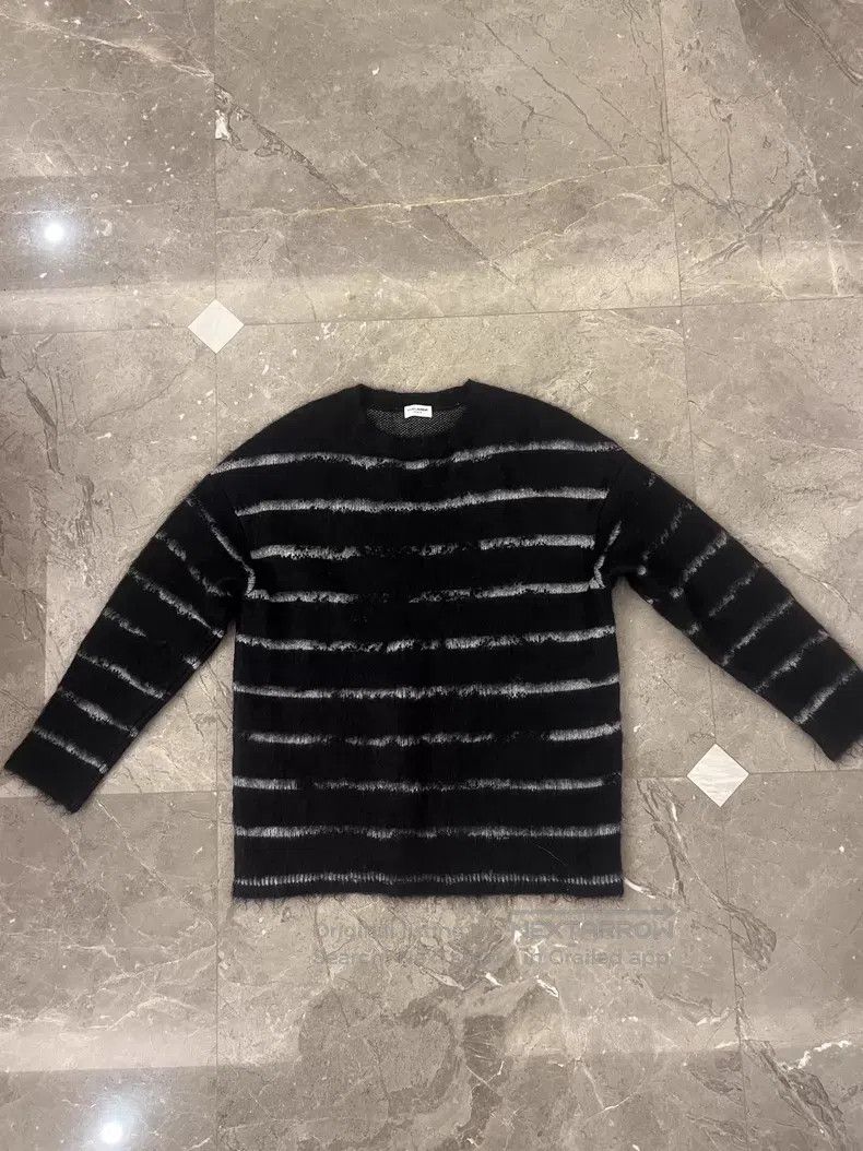 Saint Laurent Paris Saint Laurent Paris Black and White Striped Mohair Sweater Size US M / EU 48-50 / 2 - 1 Thumbnail