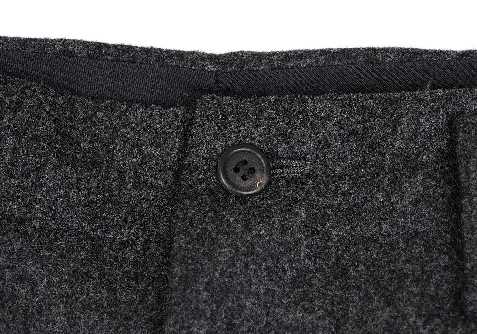 Y's for Men Melton Wool Two-Tuck Pants in Gray Size US 32 / EU 48 - 3 Thumbnail