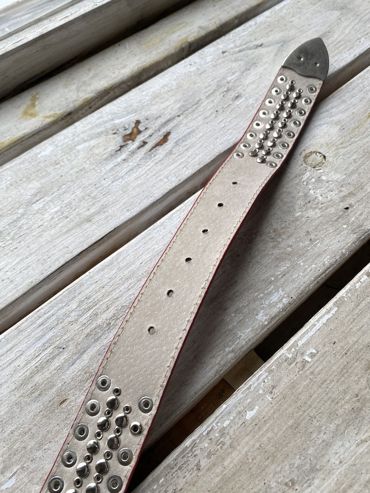 Vintage 00s Studded Heavy Cowboy Croute de Cuir Belt Size ONE SIZE - 7 Thumbnail