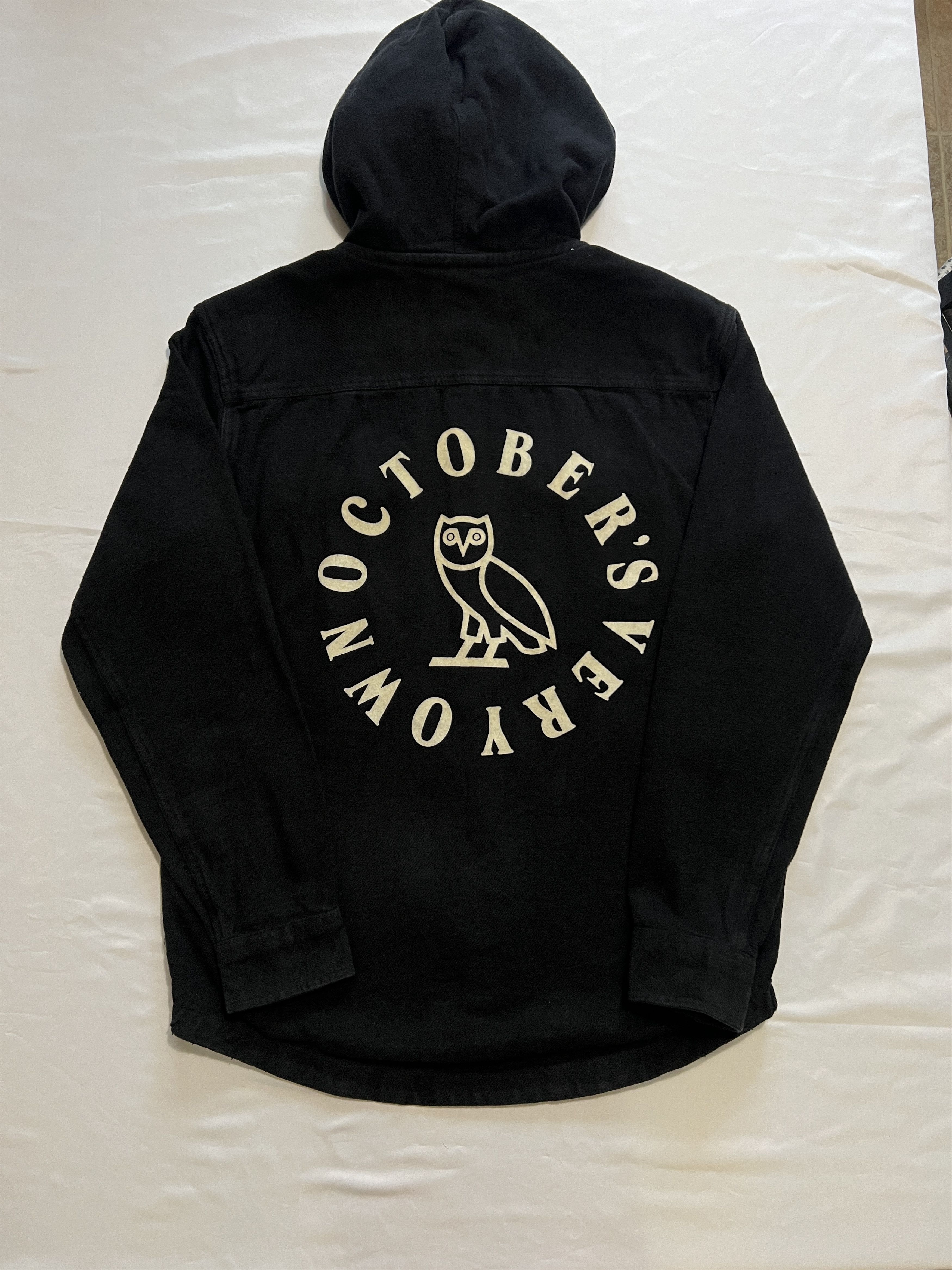 Drake OVO Hooded Flannel Shirt BLACK Size US M / EU 48-50 / 2 - 1 Thumbnail