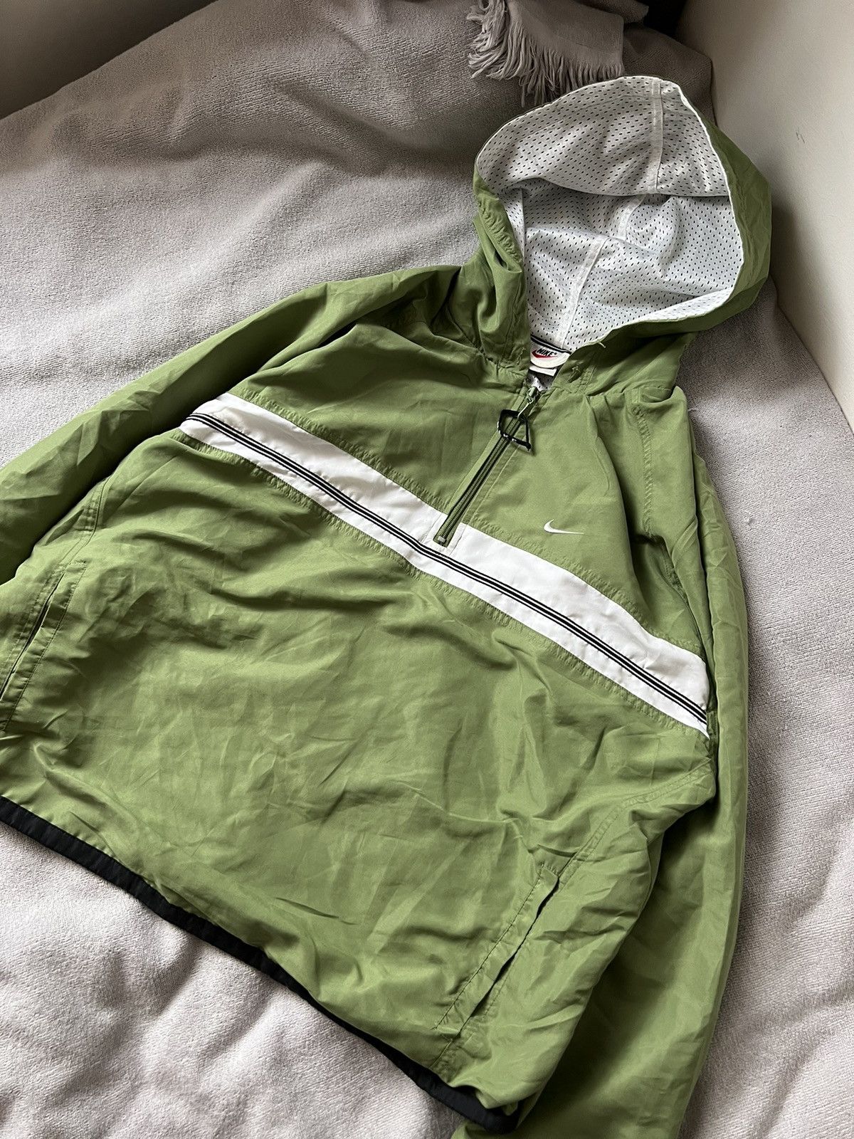 Nike × Vintage Nike vintage anorak nylon jacket drill 90s y2k green swoosh Size US M / EU 48-50 / 2 - 2 Thumbnail