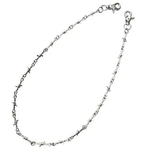 Jewelry Metal Knot Waist Wallet Chain, Barbed Wire Chain Size ONE SIZE - 6 Thumbnail