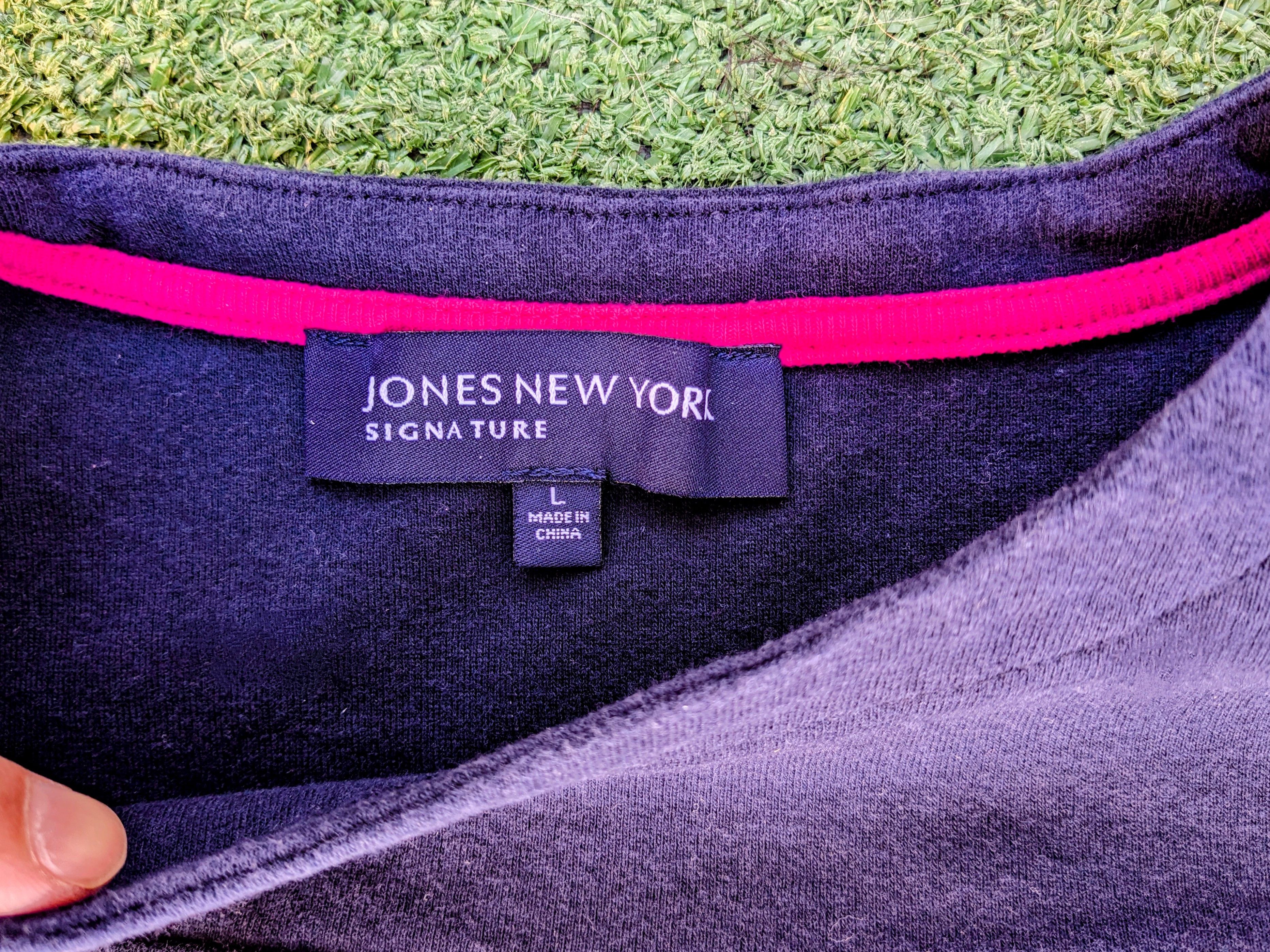 Jones New York JONES NEW YORK Navy Stripe Nautical 3/4 Sleeve Pull Over Top Size L / US 10 / IT 46 - 6 Thumbnail