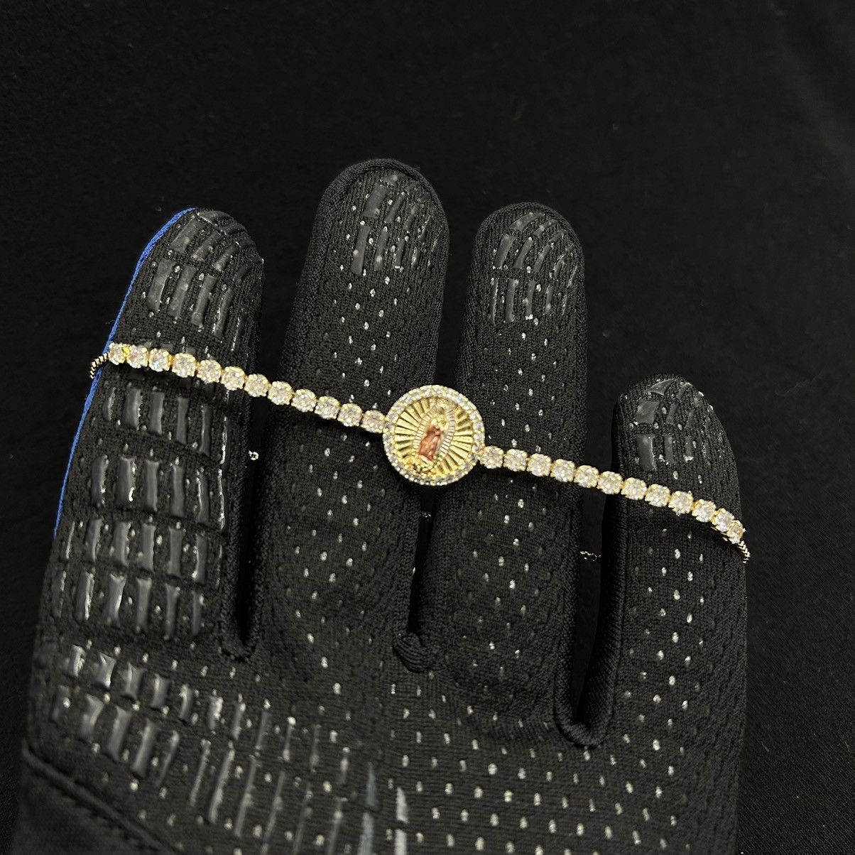 Vintage Y2K 2000s style rose gold toned Virgin Mary tennis bracelet Size ONE SIZE - 3 Thumbnail