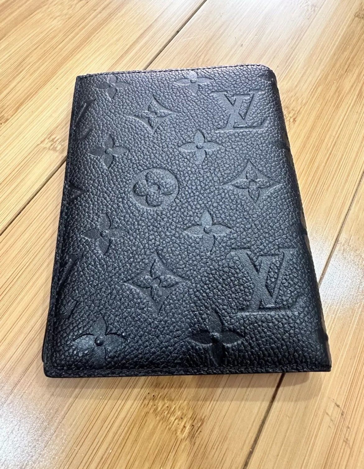 image of Louis Vuitton Passport Cover Monogram Eclipse in Black, Men's