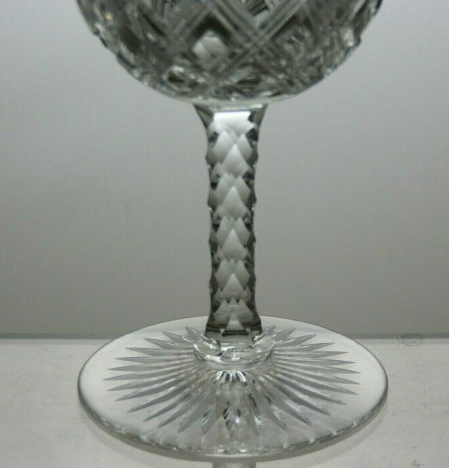 The Unbranded Brand Antique Cut Crystal Sherry Set Of 6 Glasses Faceted Stem Size ONE SIZE - 6 Thumbnail