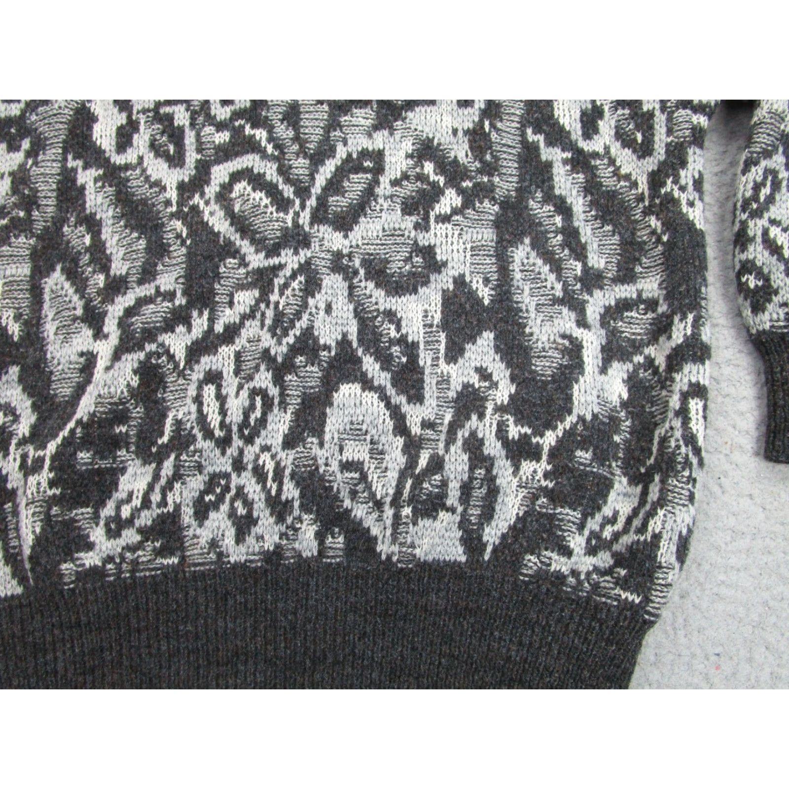 Vintage VINTAGE Progressive Apparel Sweater Mens L Gray Geometric Pullover 80s 90s Jumper Wool Acrylic Knit Crew Neck Casual Size US L / EU 52-54 / 3 - 3 Thumbnail