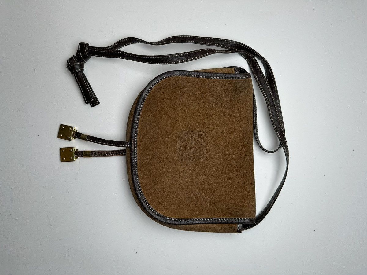 Loewe Vintage Loewe Madrid Suede Crossbody Bag Brown Size ONE SIZE - 2 Thumbnail