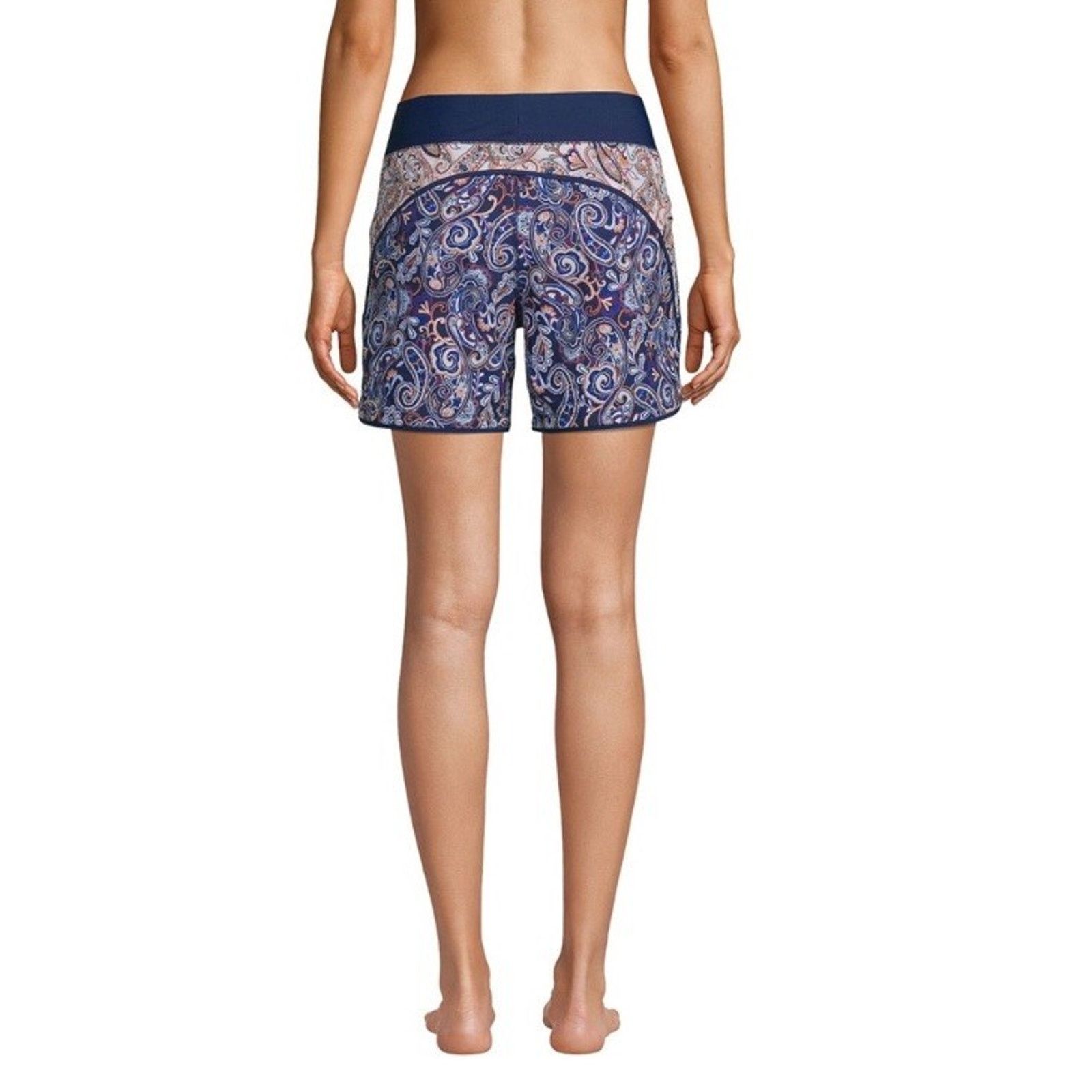 Lands' End Lands End Women’s 5” Board Shorts With Panty Paisley Blue Size XXL / US 16-18 / IT 52-54 - 2 Thumbnail