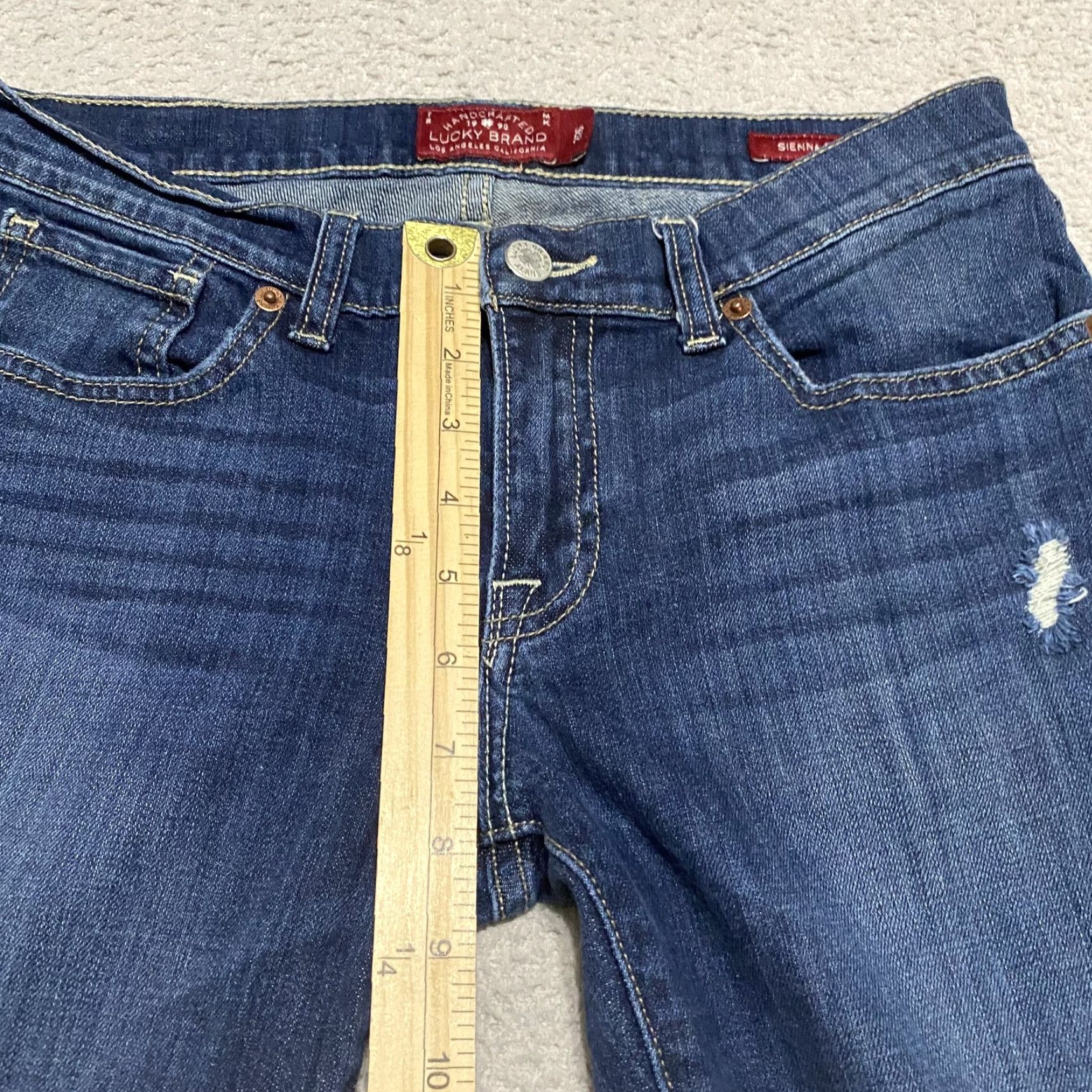 Lucky Brand Lucky Brand Jeans Womens 2 Denim Blue Slim Skinny Distressed Mid Rise Pocketed Denim (Keep to original words, but must fit rules) Size 26" / US 2 / IT 38 - 7 Thumbnail