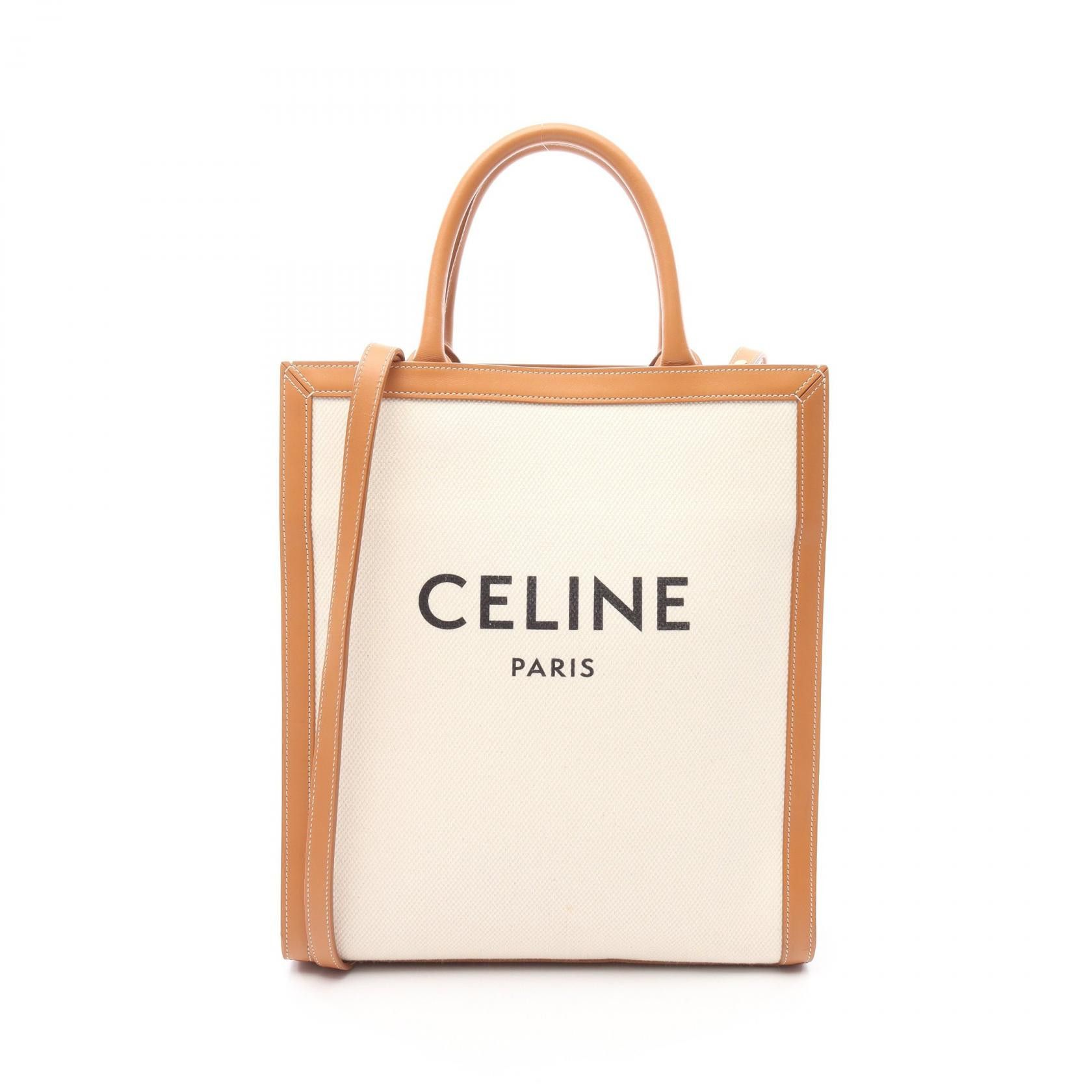 Celine Celine Small Vertical Cabas Canvas Leather 2way Tote Bag Canvas Tote Bag 192082BNZ DUTY FREE for USA