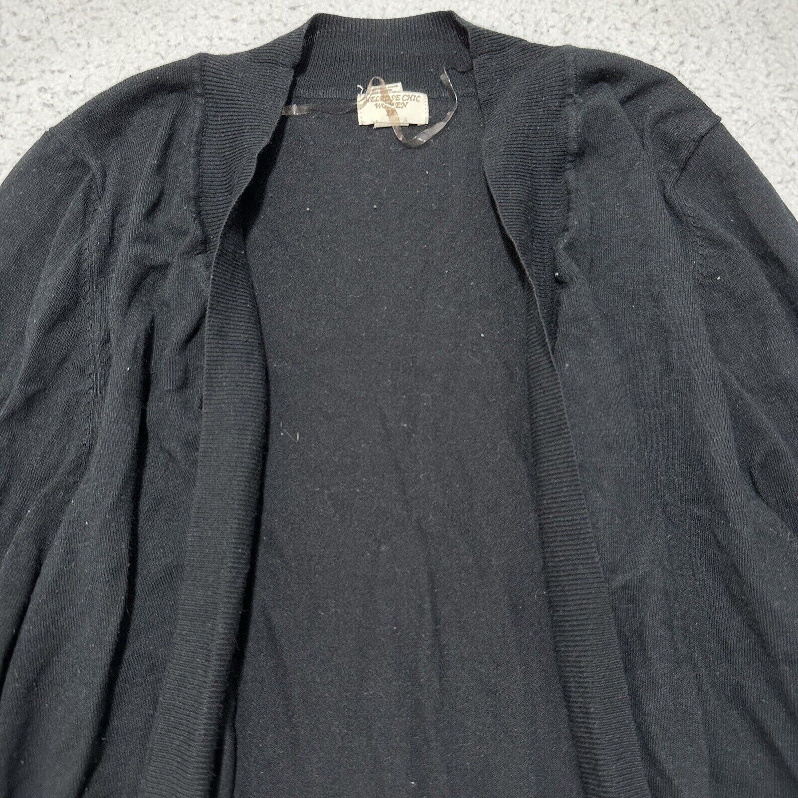 Other Melrose Chic 1X Open Front Cardigan Sweater Black Rayon Size XL / US 12-14 / IT 48-50 - 2 Thumbnail