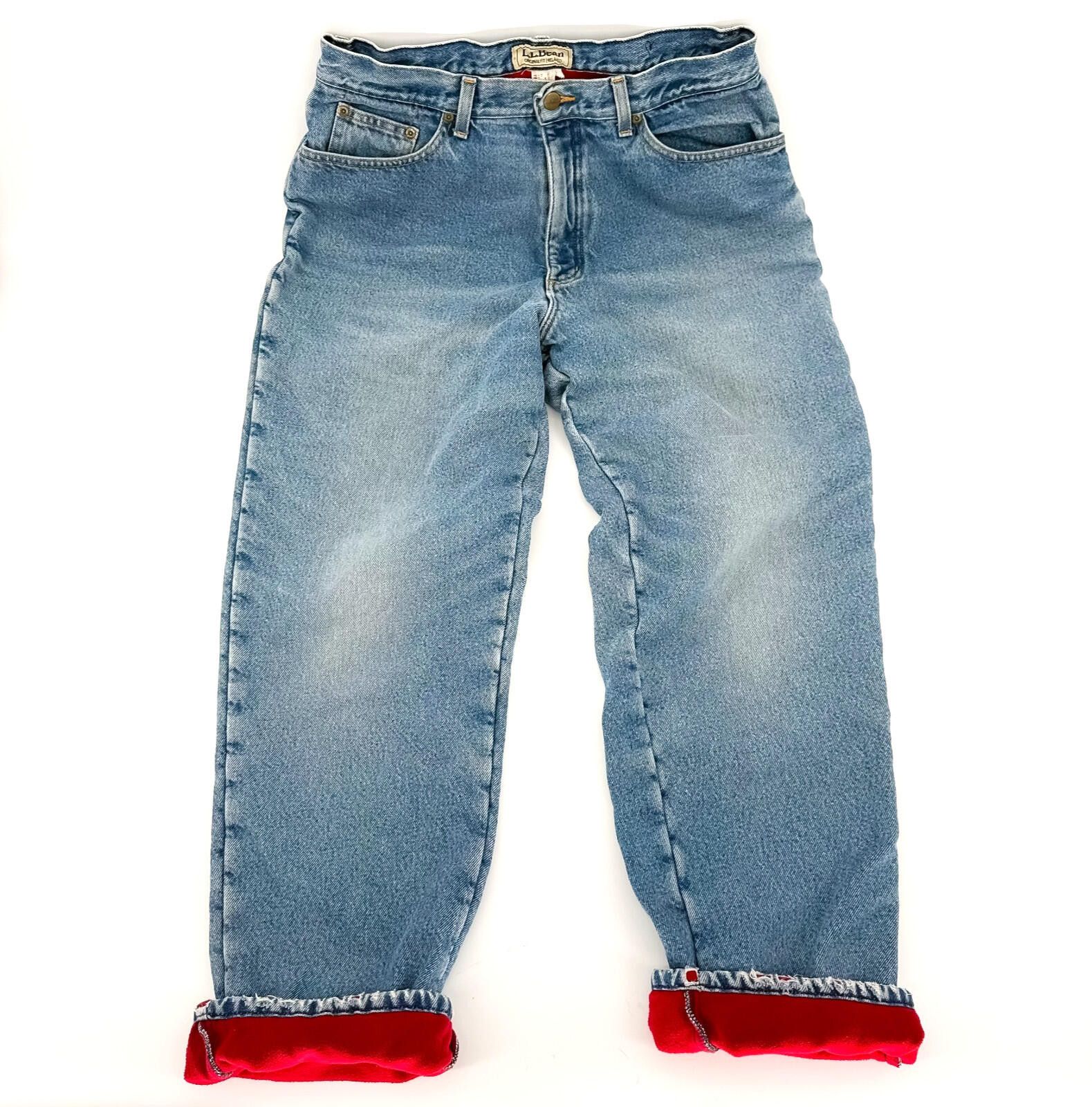 L.L. Bean LL Bean Fleece Lined Jeans Relaxed Warm Denim Womens 14R Size 36" / US 14 / IT 50 - 1 Thumbnail