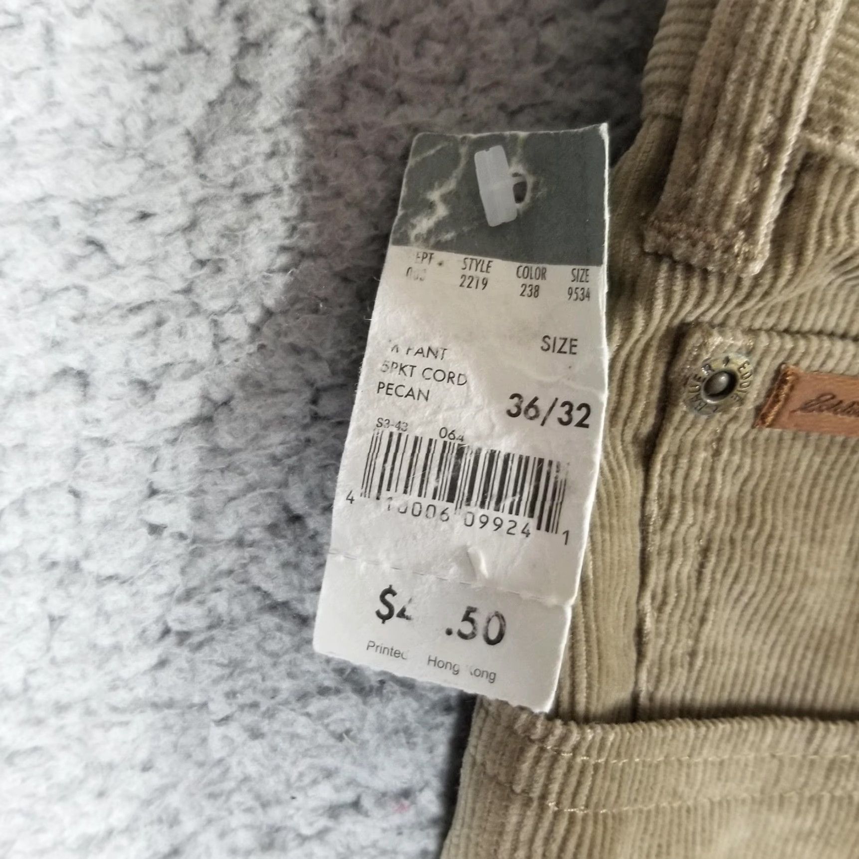 Eddie Bauer Eddie Bauer Corduroy Pants 36x32 Beige 5-Pocket Straight Leg Casual Mens Size US 36 / EU 52 - 2 Thumbnail