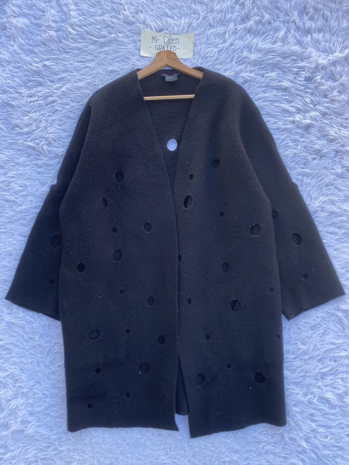 Armani Exchange Rare Armani Exchange Winter Wool Distressed Hole Jacket Size US L / EU 52-54 / 3 - 2 Thumbnail
