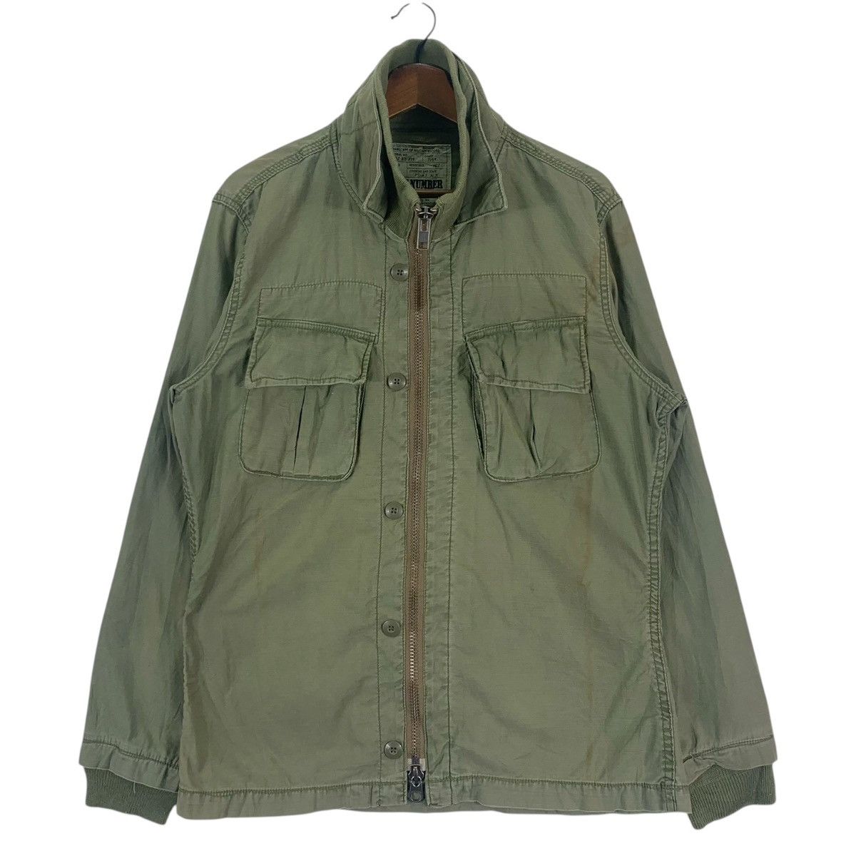 Japanese Brand Vintage Back Number Military Button Zipper Jacket Size US L / EU 52-54 / 3 - 1 Thumbnail