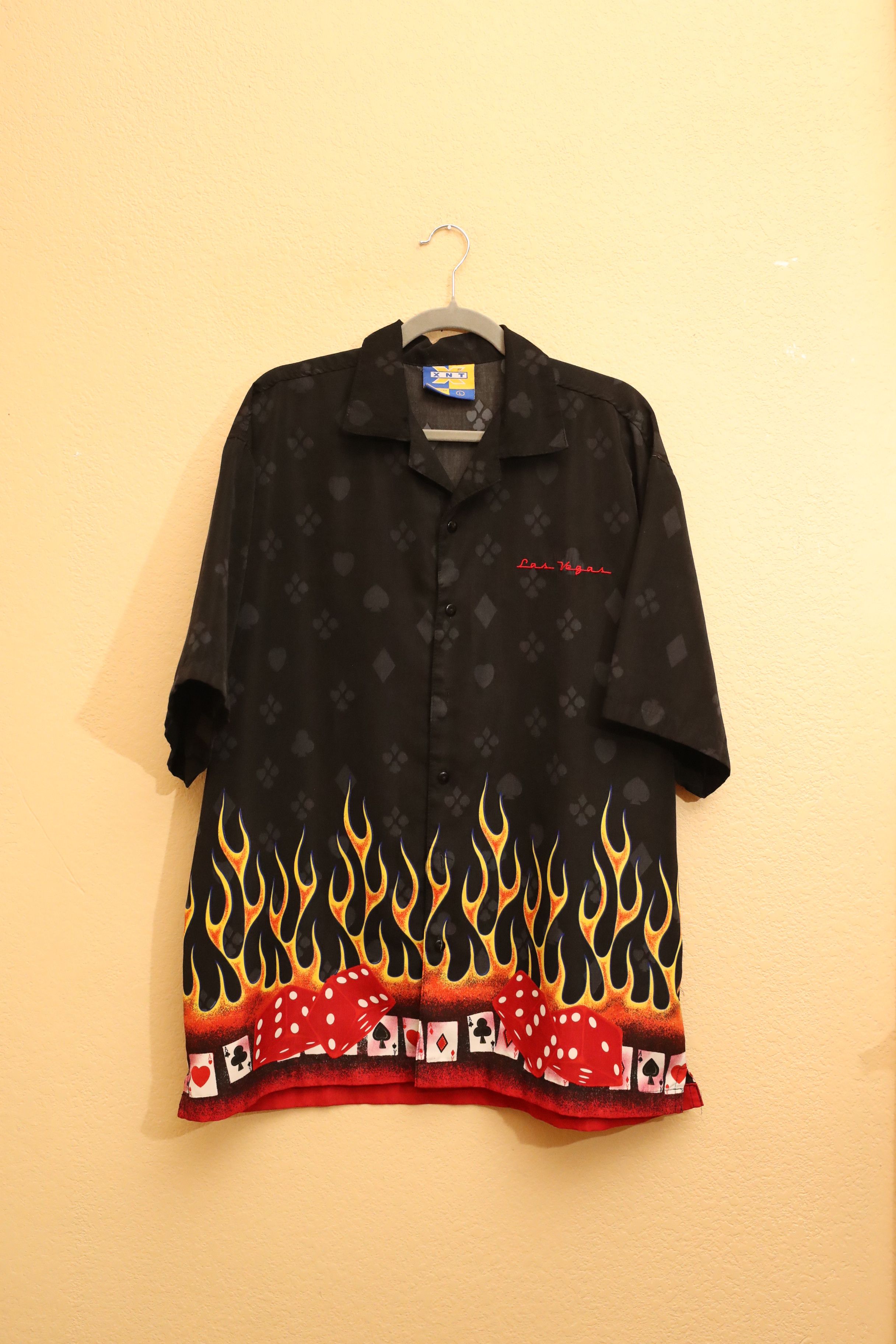 Vintage Vintage Las Vegas Flames Dice Gambling Bowling Shirt (L) Size US L / EU 52-54 / 3 - 1 Thumbnail