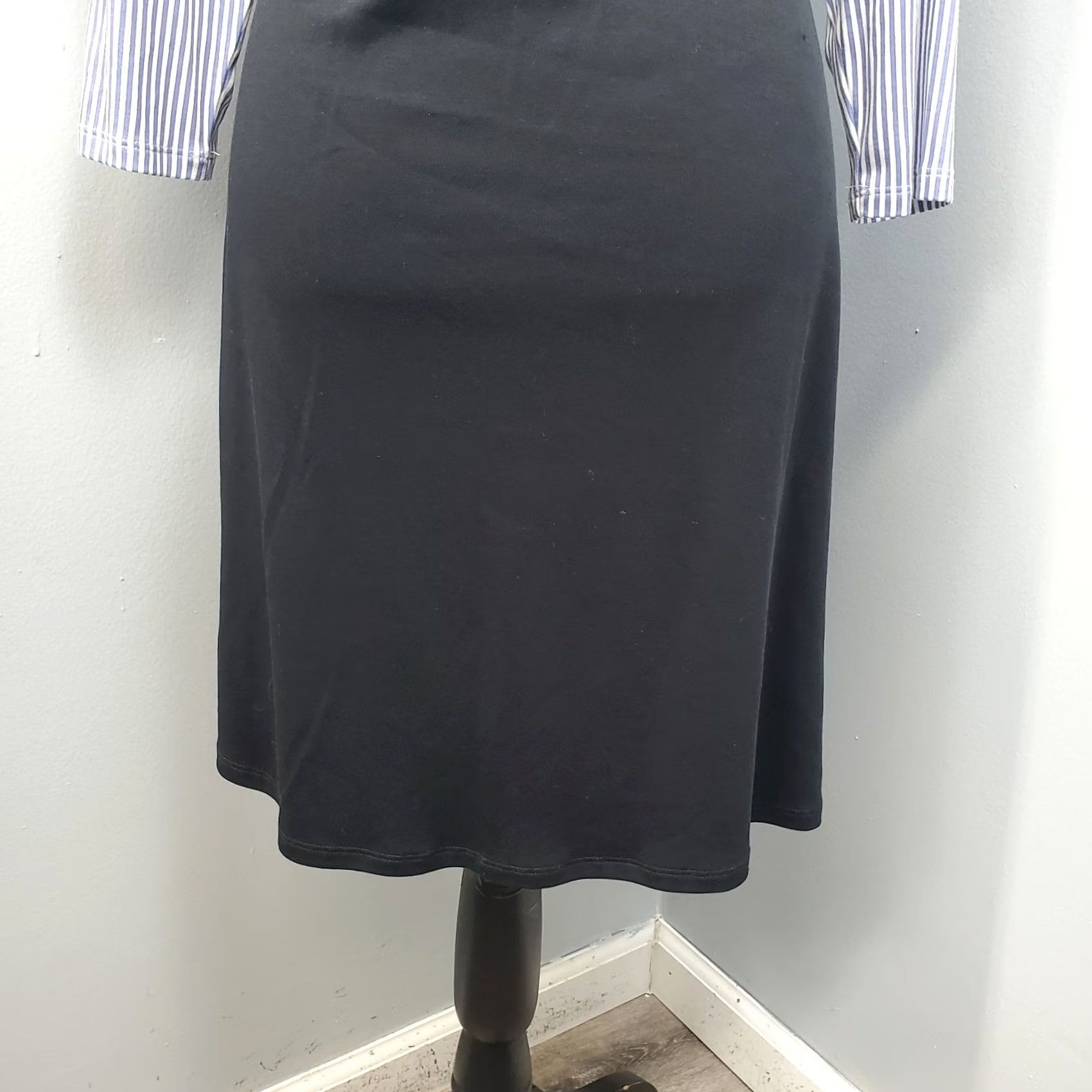 J. Jill J. Jill Womens Midi Shift Dress Striped Cotton Long Sleeve Round Neck PL Multicolor Casual Shirt Size L / US 10 / IT 46 - 4 Thumbnail