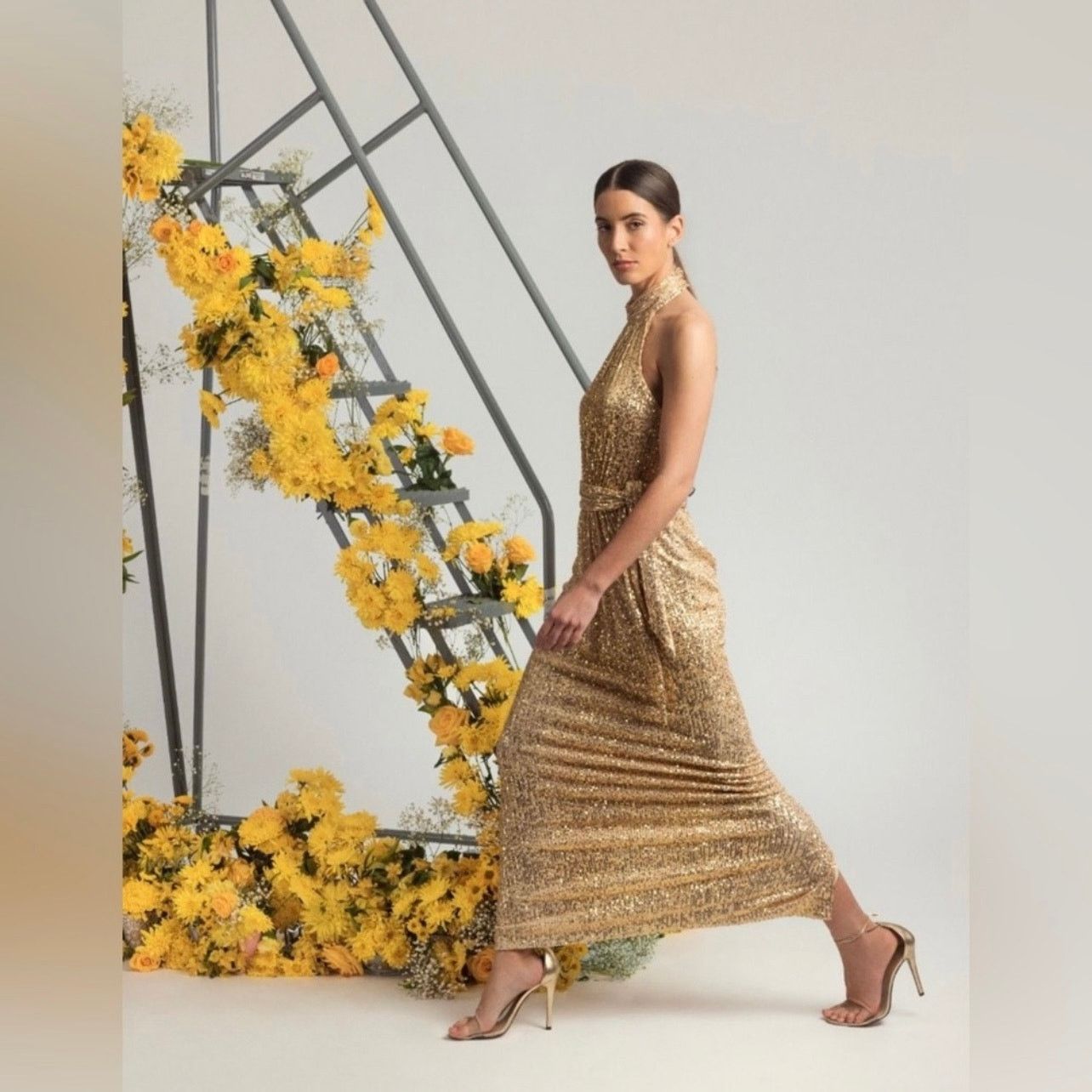 gold jacket dress Nadine Merabi Elysia Gold Dress 8 main image 0