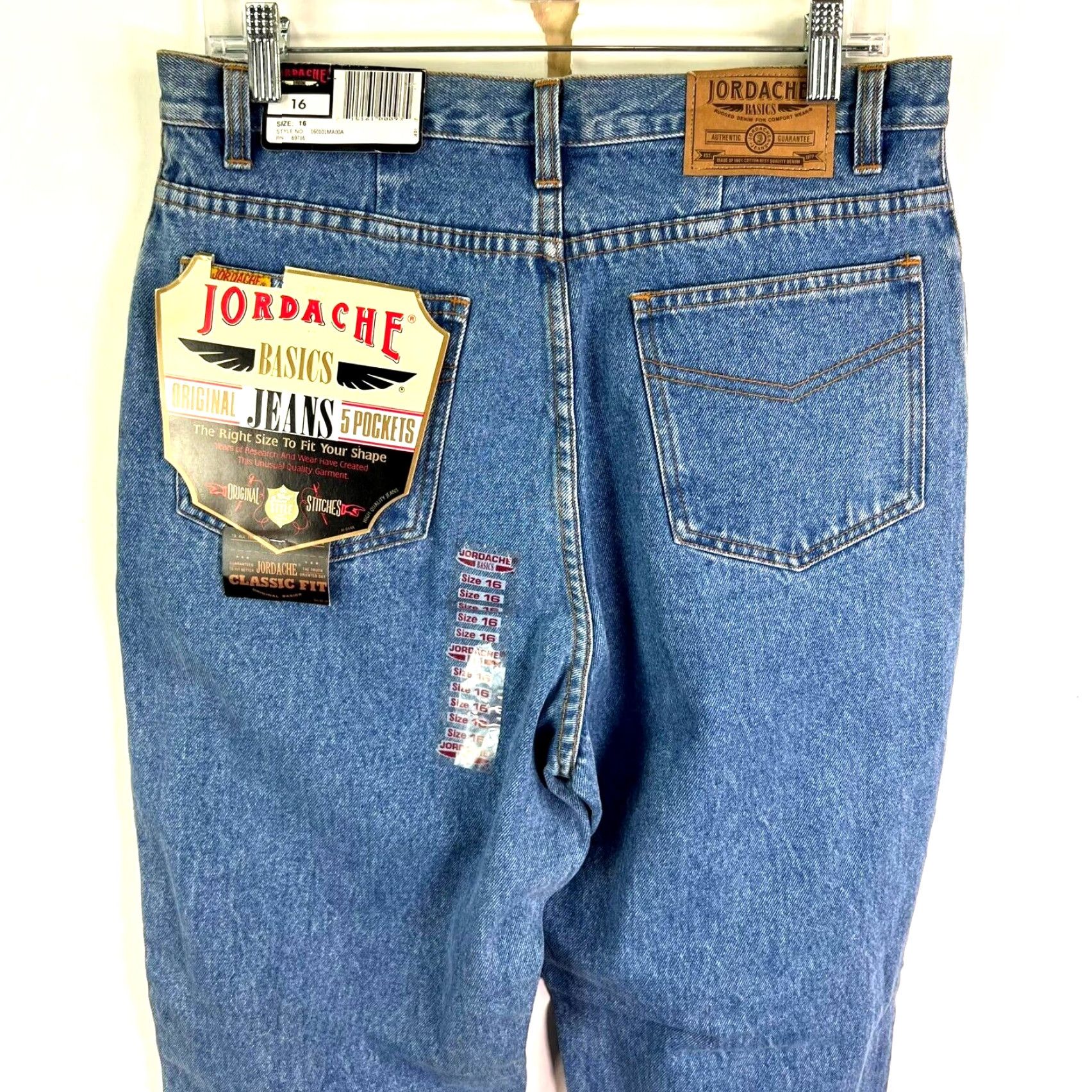 Jordache VINTAGE Jordache Classic Fit Denim Jeans Womens Size 16 32x30 Blue High Rise Straight Cotton 80s 90s USA Size 38" / US 16 / IT 52 - 5 Thumbnail