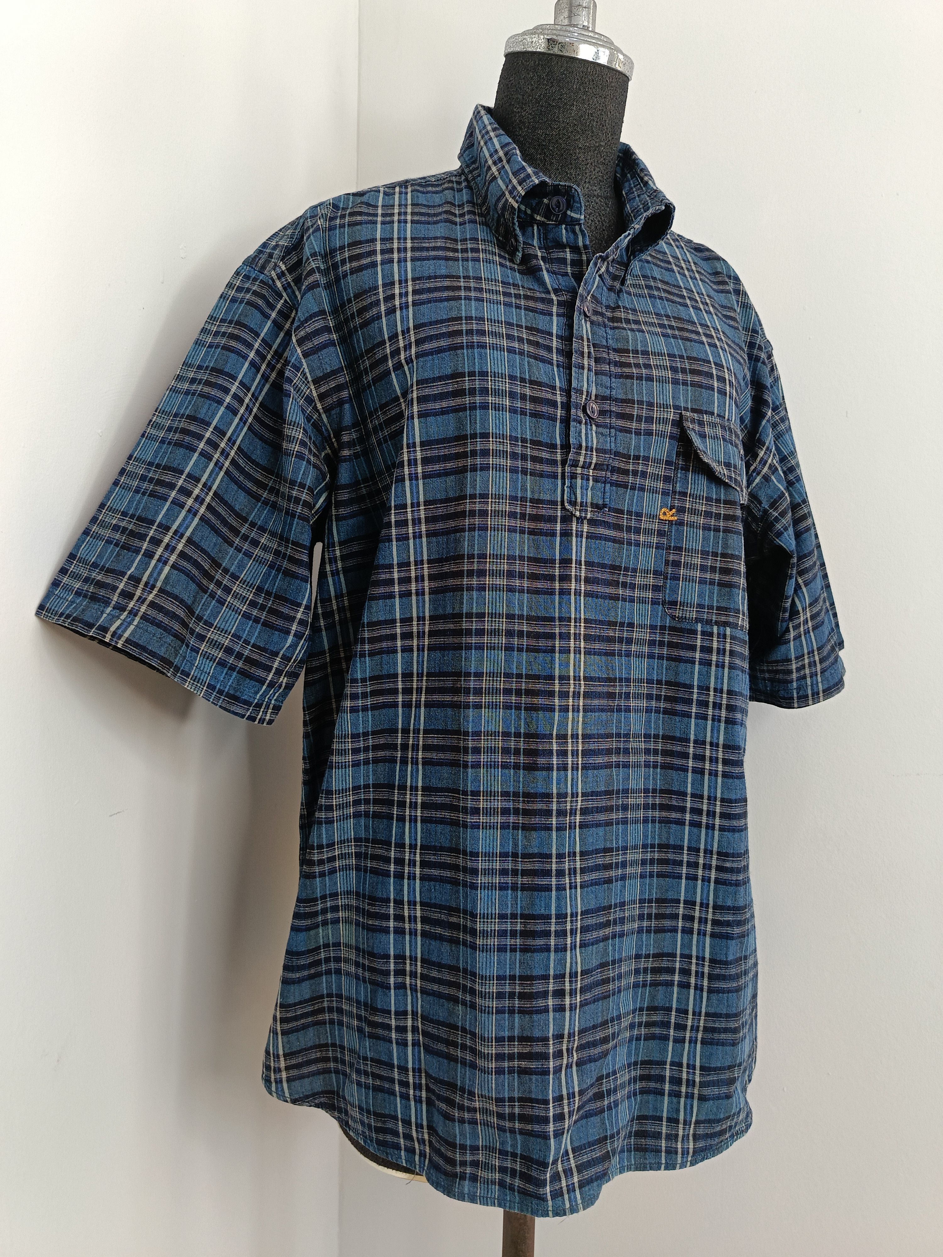 45rpm 45RPM studio by R 3 Japan blue plaid indigo pullover shirt Size US L / EU 52-54 / 3 - 5 Thumbnail