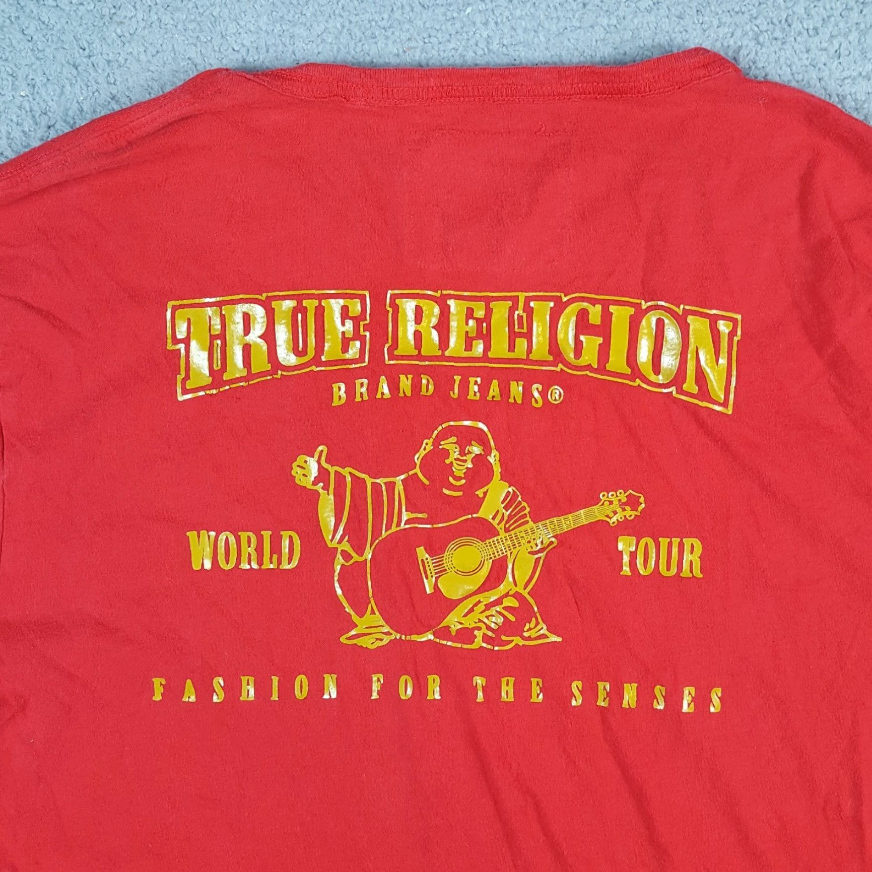 True Religion True Religion Jeans World Tour Vintage Buddha Logo Men's 3XL Retro T Shirt Shirt Mens 3XL Red Cotton Embroidered Logo Vintage 90s Retro Y2K Size US XXL / EU 58 / 5 - 5 Thumbnail