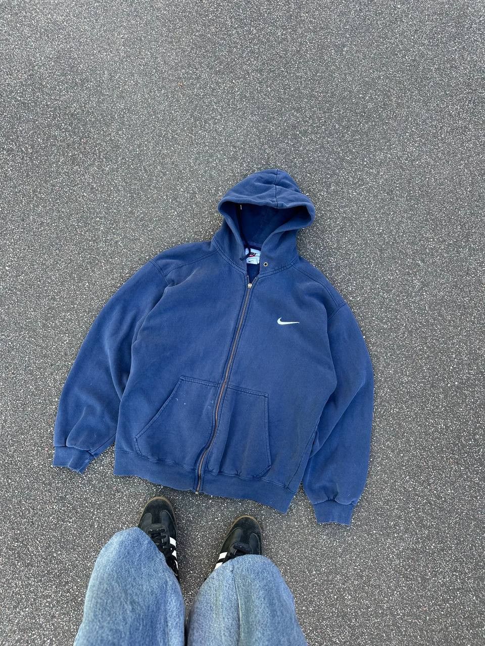 Nike × Vintage Nike Vintage 00s Zip Hoodie Distressed Washed Style Size US M / EU 48-50 / 2 - 4 Thumbnail
