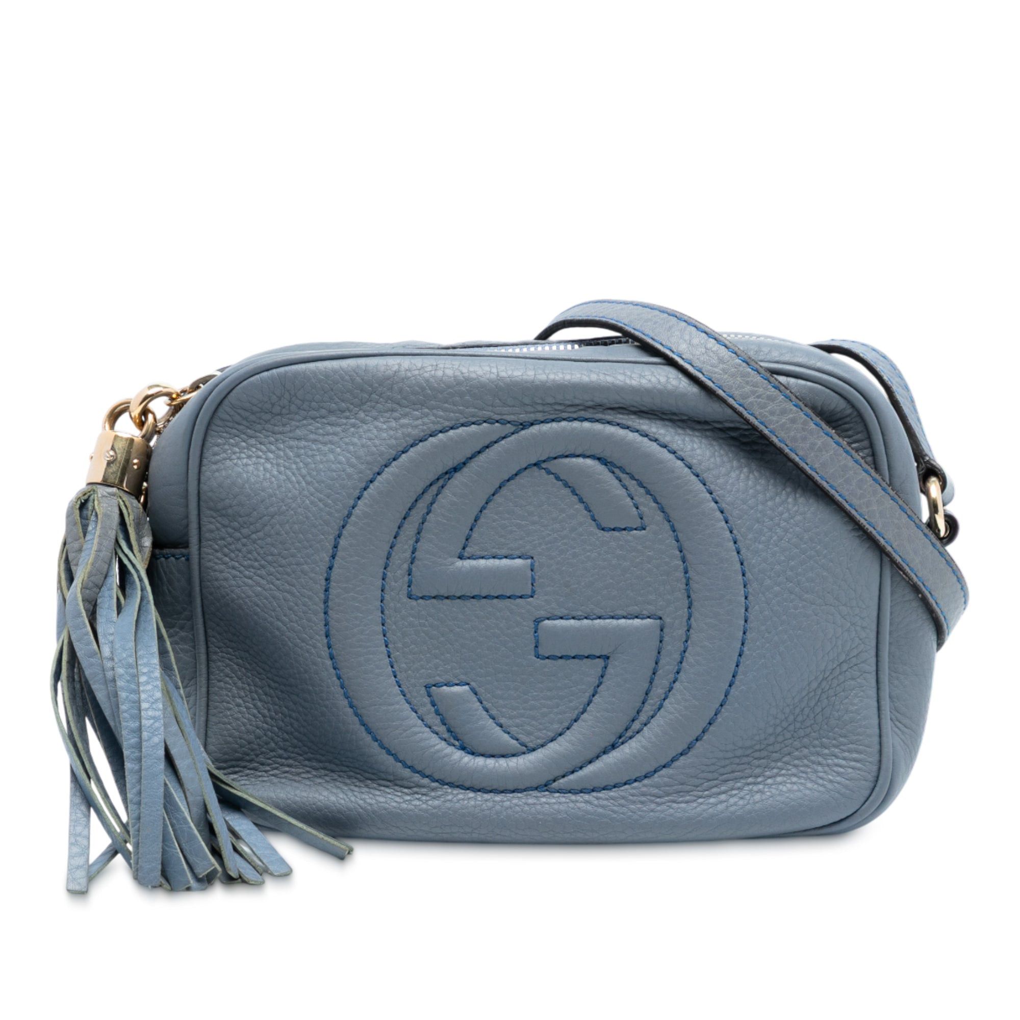 Gucci Leather Soho Disco Crossbody in Blue, Women's