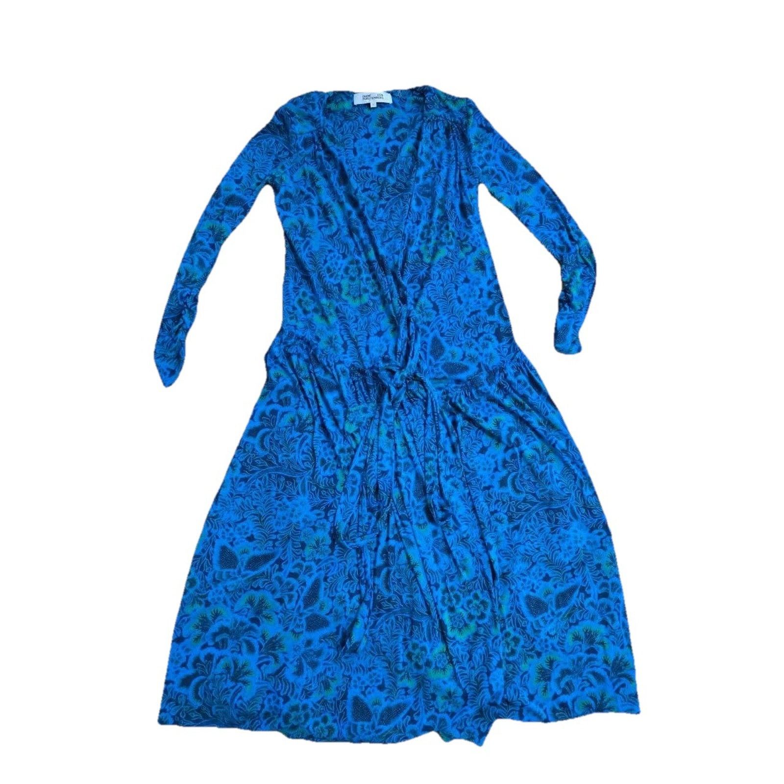 Diane von Furstenberg Diane von Furstenberg - Blue & Green Dress Size S A001551 Size S / US 4 / IT 40 - 4 Thumbnail