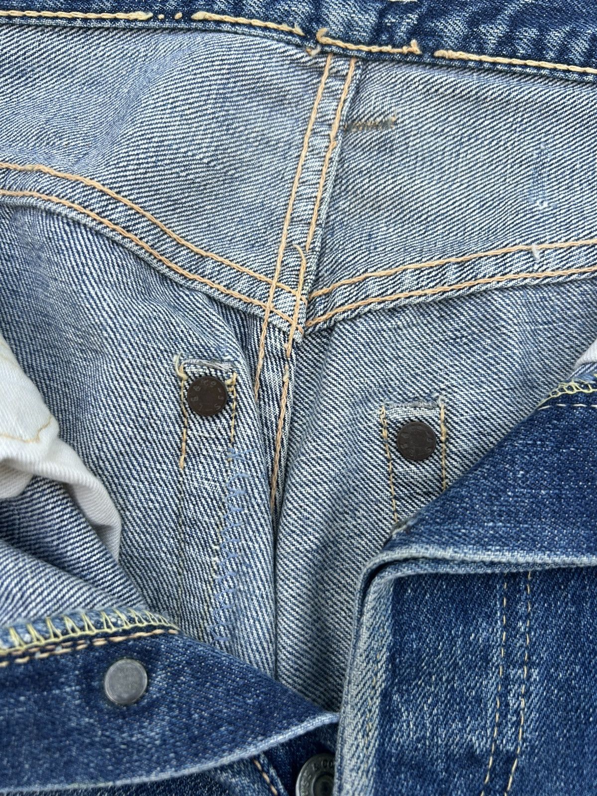 Levi's 50s Vintage Levis big E Hidden Rivet Short Denim Jeans Rare Size US 27 - 2 Thumbnail