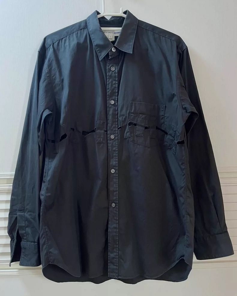 Comme des Garcons Comme Des Garcons Classic Black Patchwork Long Sleeve Shir Size US S / EU 44-46 / 1 - 1 Thumbnail