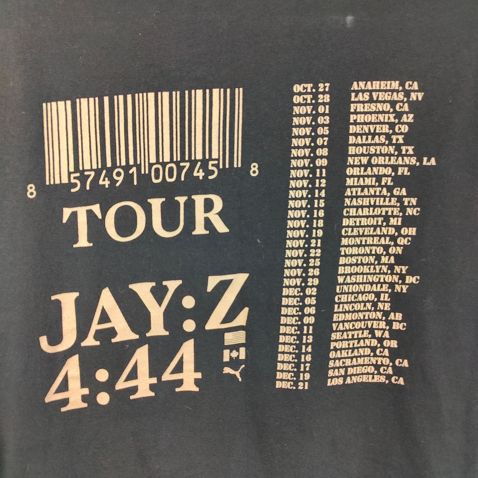 Delta Jay Z 4:44 Concert Tour Graphic T-Shirt Mens Large Black Size US L / EU 52-54 / 3 - 5 Thumbnail