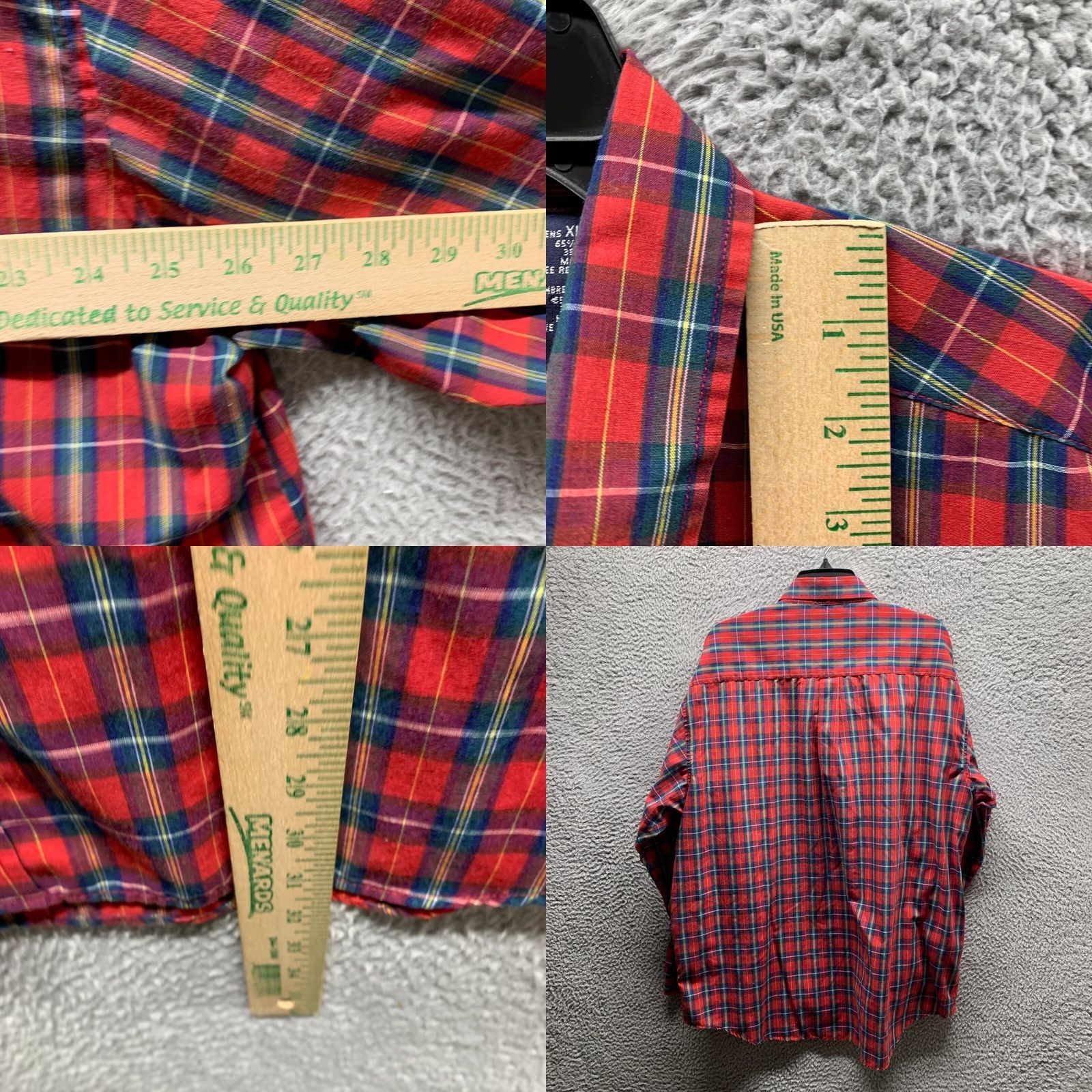 Vintage VINTAGE Puritan Shirt Mens XL Red Green Blue Button Up Casual Plaid Hawaiian Aloha Shirt Long Sleeve Collared Button-Down Vintage Size US XL / EU 56 / 4 - 8 Thumbnail